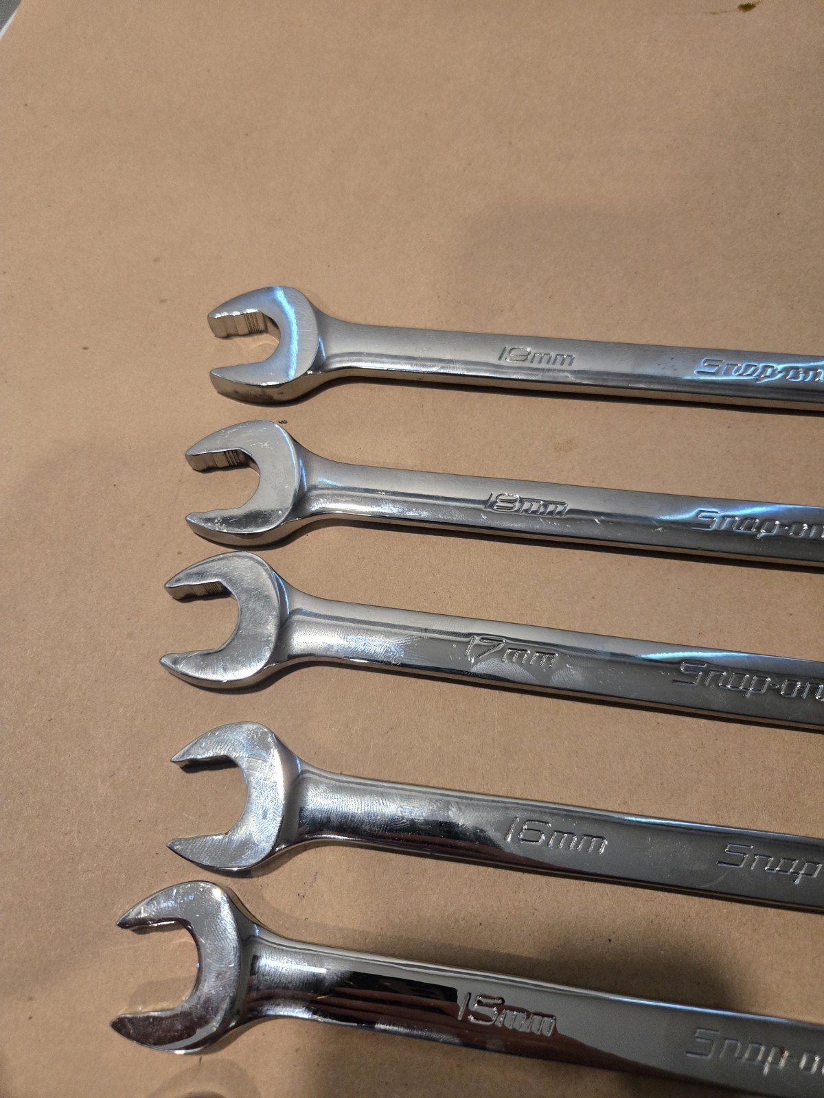 Snap On USA 10MM-19MM 12PT Metric Long Flank Drive + Combination Wrenchs READ AD