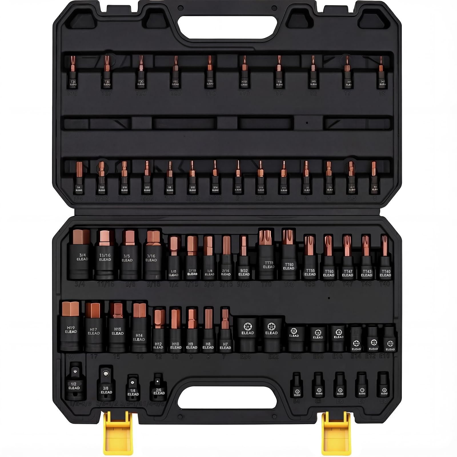 66-Piece Torx & Hex Bit Socket Set – CR-V & S2 Steel, T8-T70, E4-E24, High Torqu