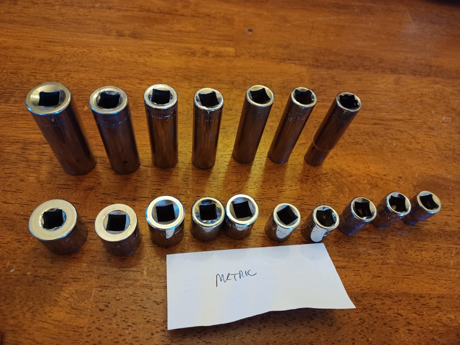 38pc Craftsman 3/8 Drive SAE+ Metric Deep + Shallow Sockets Ratchet Ext USA