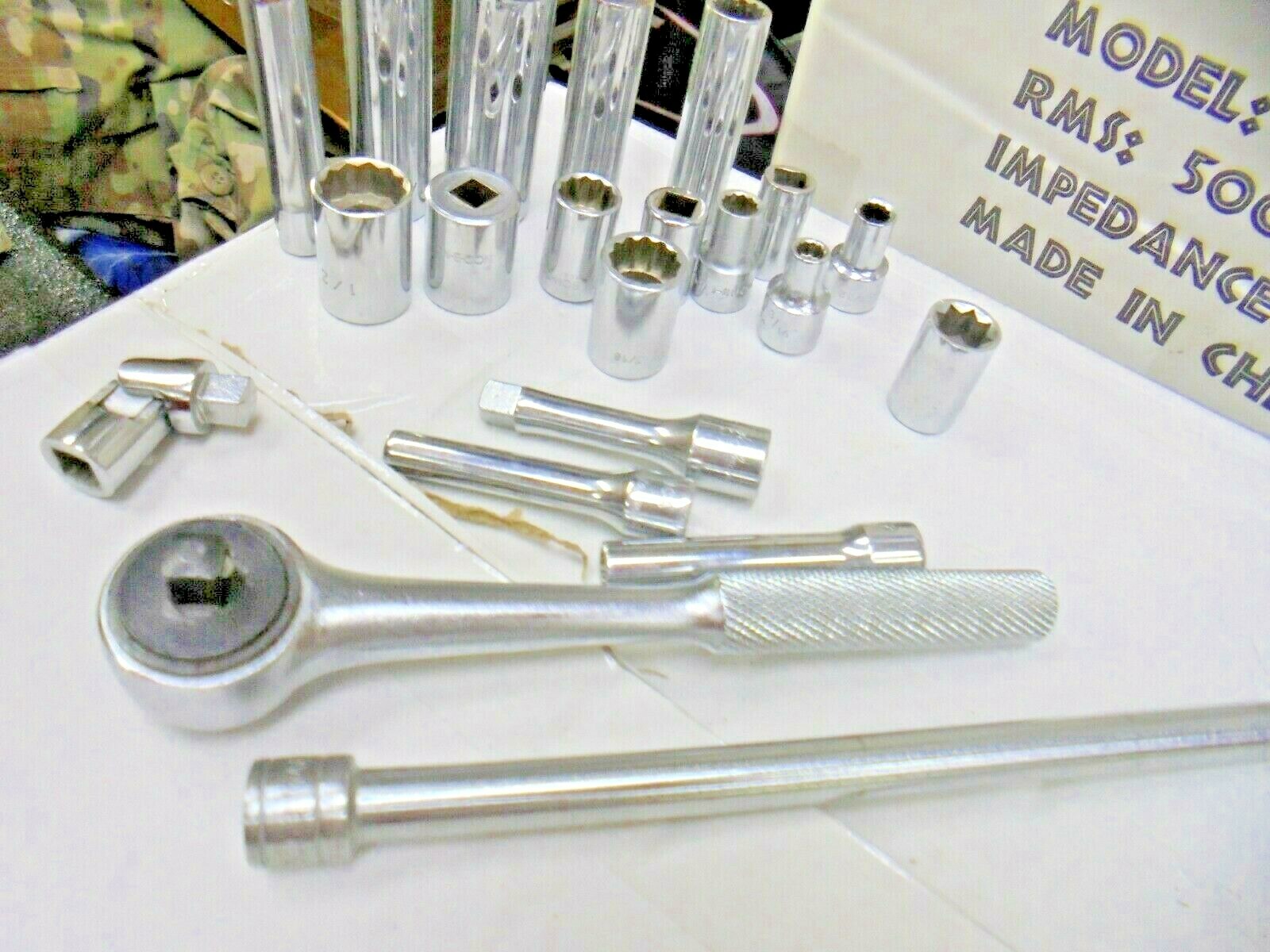 SET OF VARIOUS SOCKETS WITH A RATCHET ( 21 PC SET)