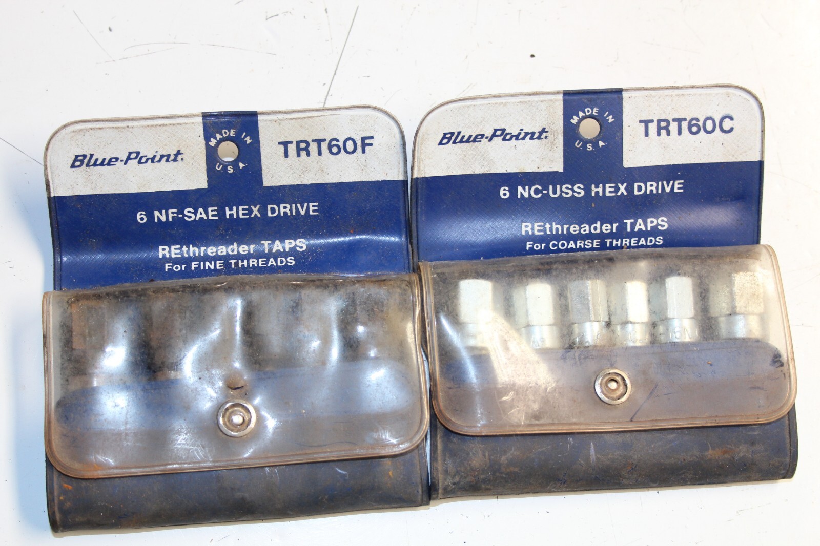BLUE-POINT TOOLS NC-USS NF-SAE HEX DRFIVE Rethreading Taps USA 12 PIECES