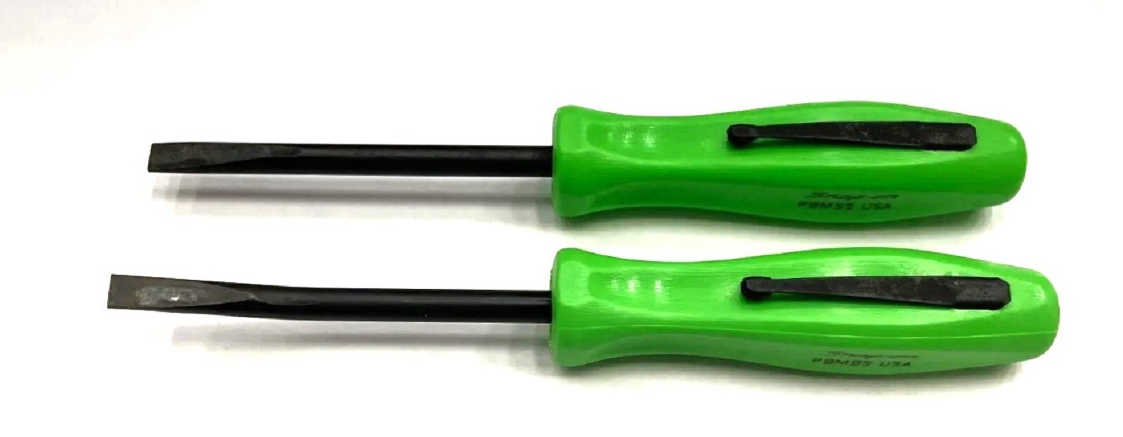 *NEW* Snap-On POCKET PRY BAR SET ~ GREEN HARD HANDLES, PBMB5G & PBMS5G – 5″ LONG