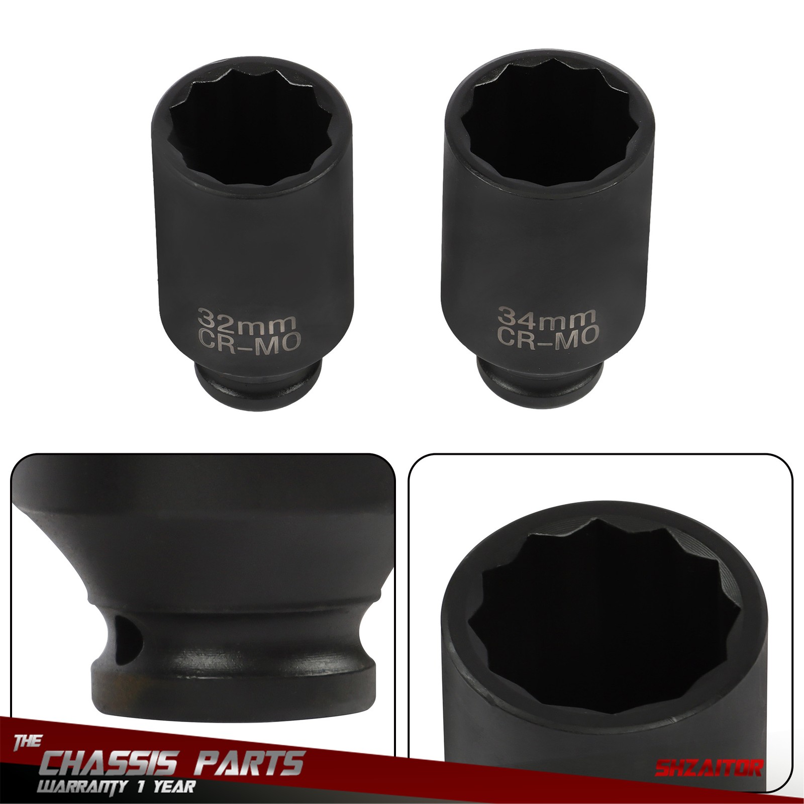 8Pcs Axle Nut Socket Set 12 Point 1/2″ Drive 29mm-39mm for Toyota BMW