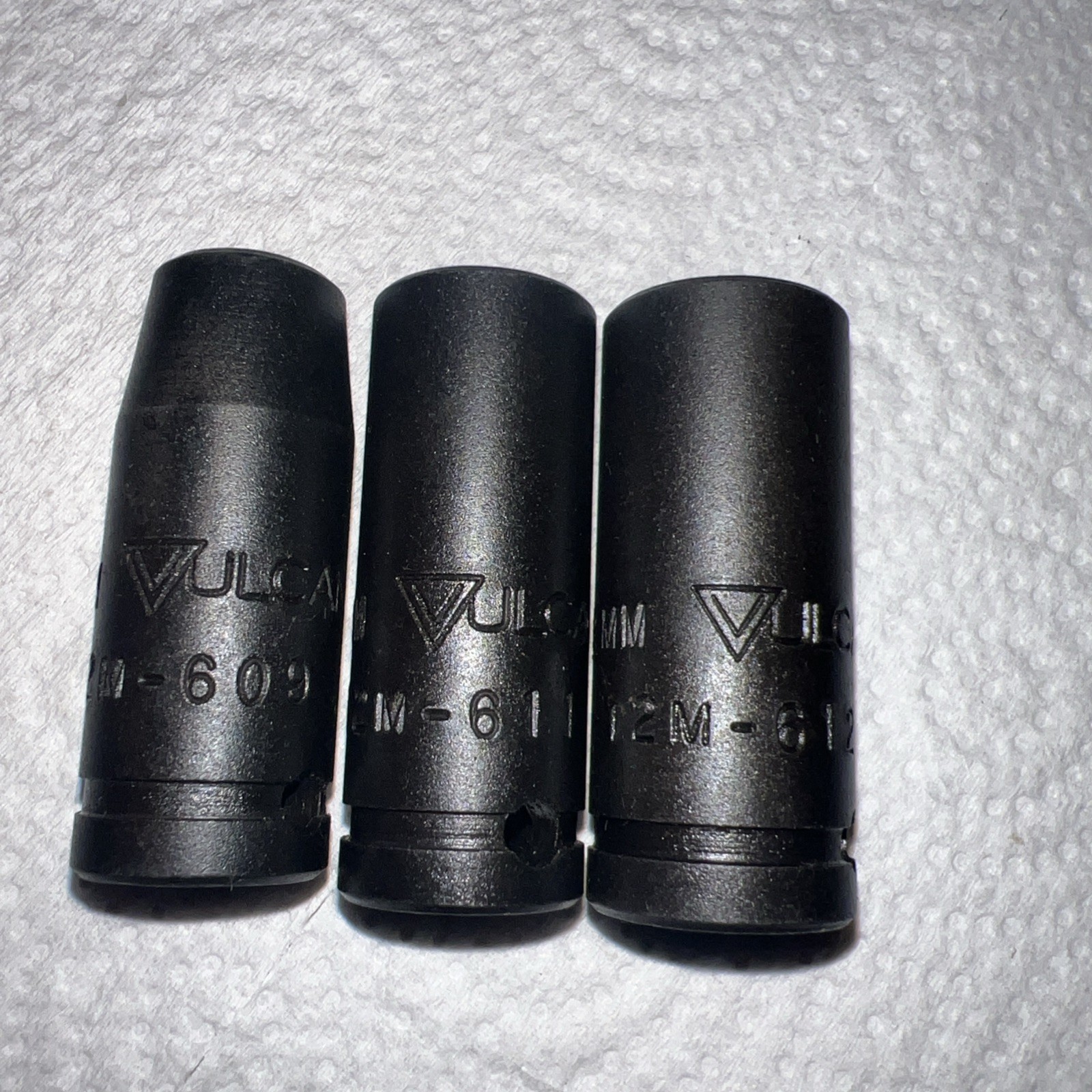NOS VULCAN Tools 3pc Metric Deep Impact Socket Set, 3/8” Drive, 6 Point USA