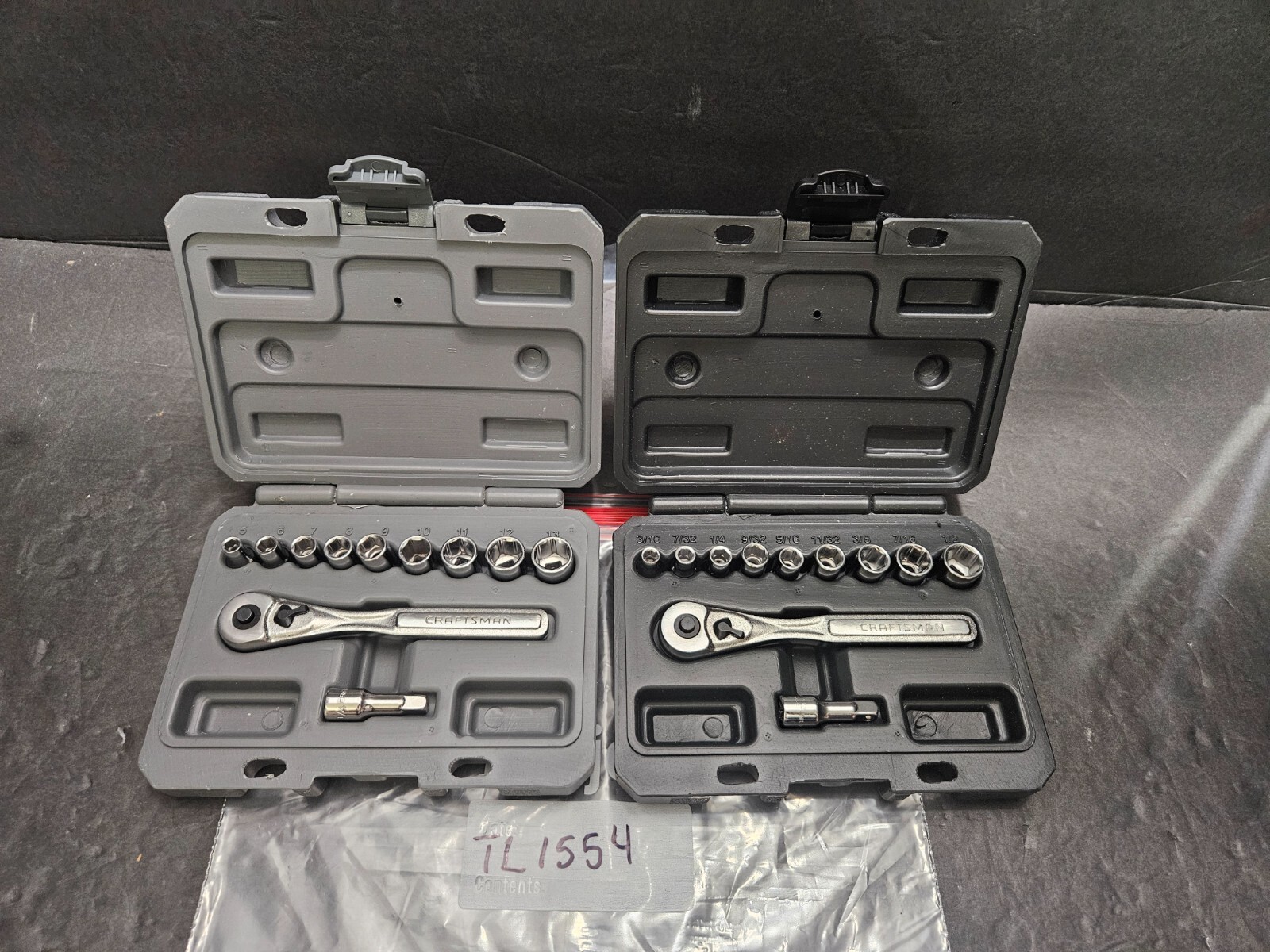 CRAFTSMAN #34860 #34861 SAE/METRIC 1/4″ DR 6 PT 2- 11PC SOCKET SETS (TL1554)
