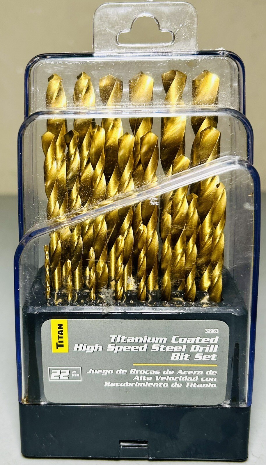 NEW Titan 22 Piece Titanium Coated Drill Bit Set High Speed Steel #32963