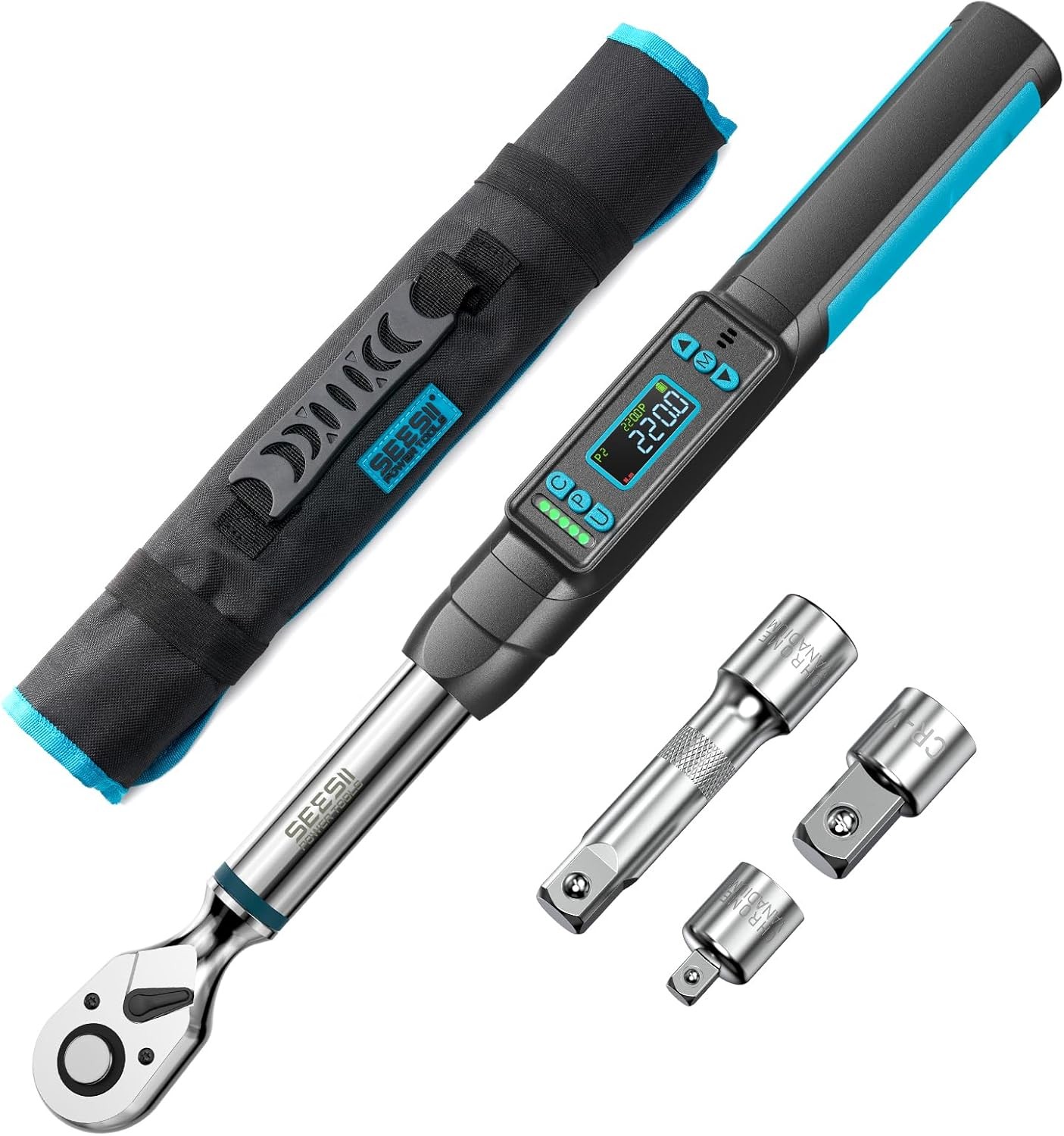 Seesii 1/2″&3/8» Digital Torque Wrench Combo 3/8″ 0–220 Nm & 1/2» 17-340 nm