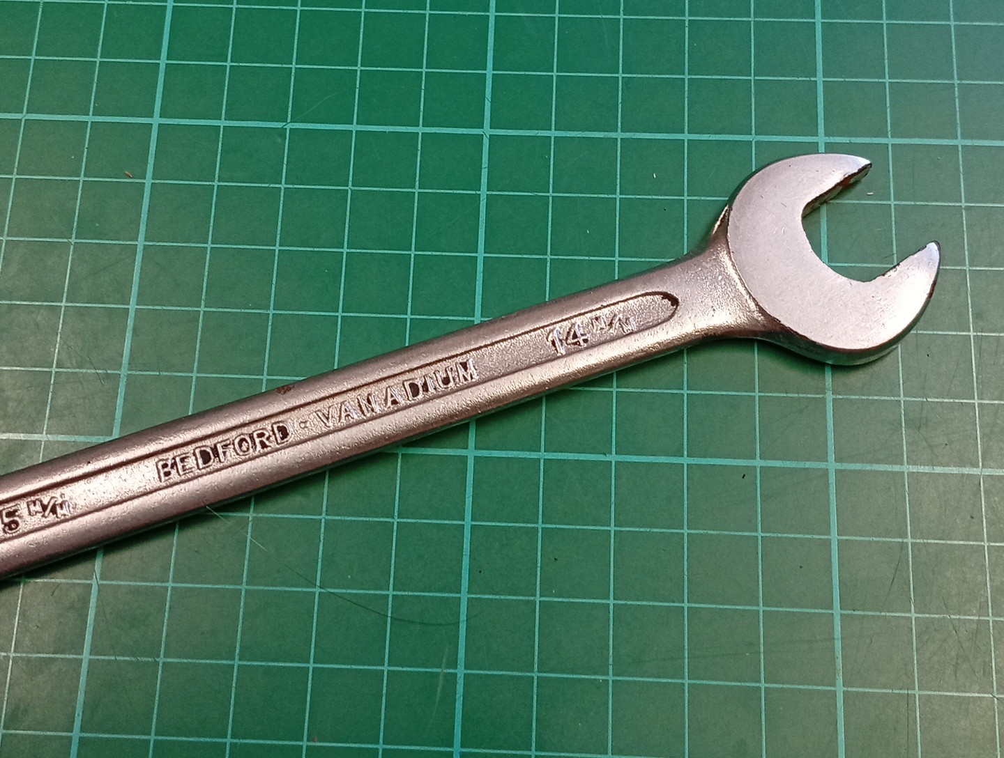 Vintage Bedford Vanadium OM1415, 14mm x 15mm Open Ended Spanner, Made In England