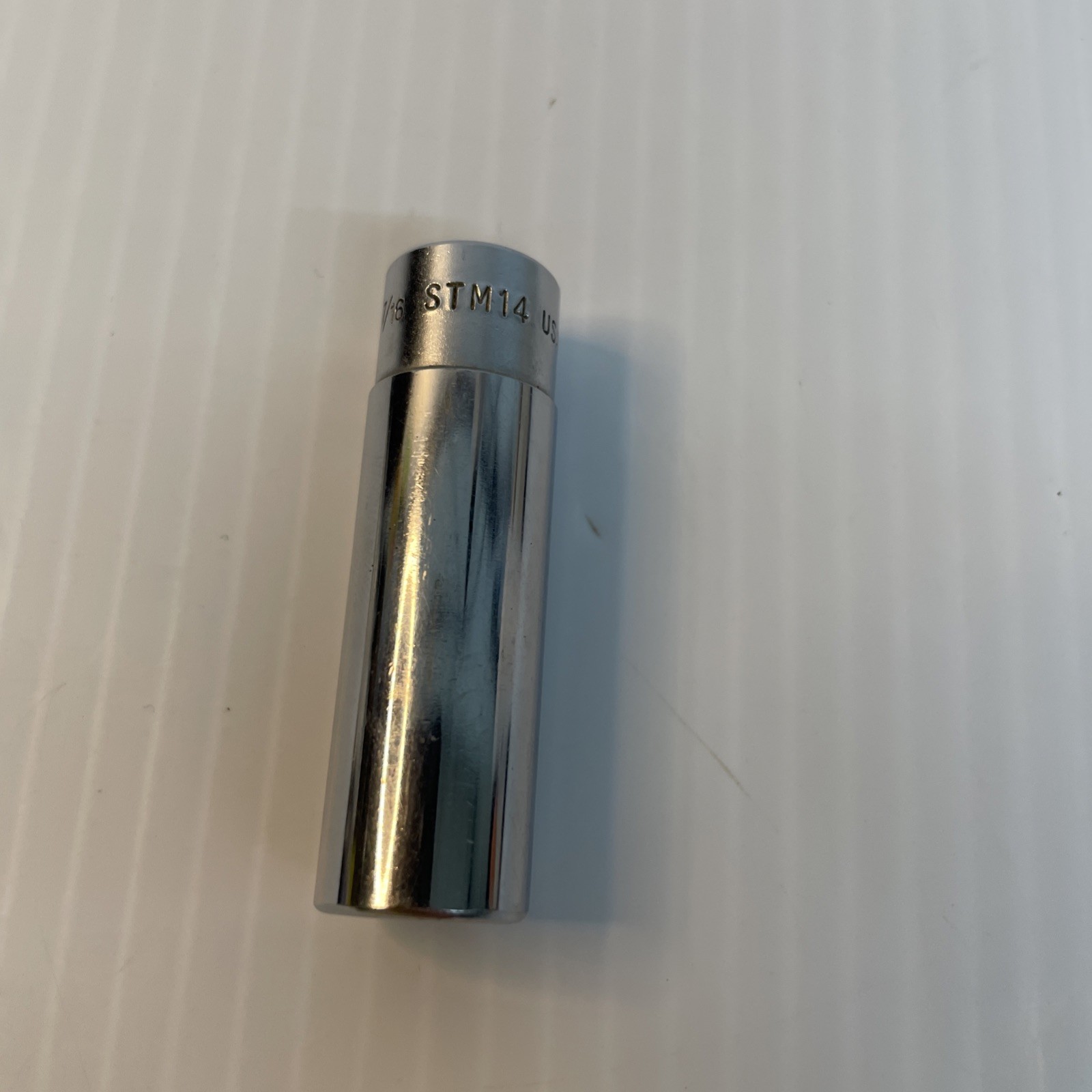 SNAP ON STM14 7/16 DEEP SOCKET 6 POINT 1/4″ DRIVE USA MADE – Pre Owned