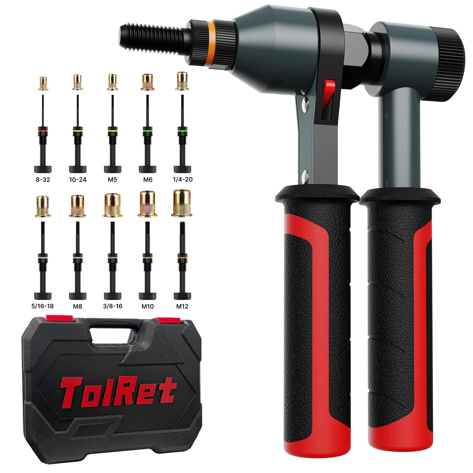 TOLRET Rivet Nut Tool Kit, Rivnut Kit with 10 Metric and black