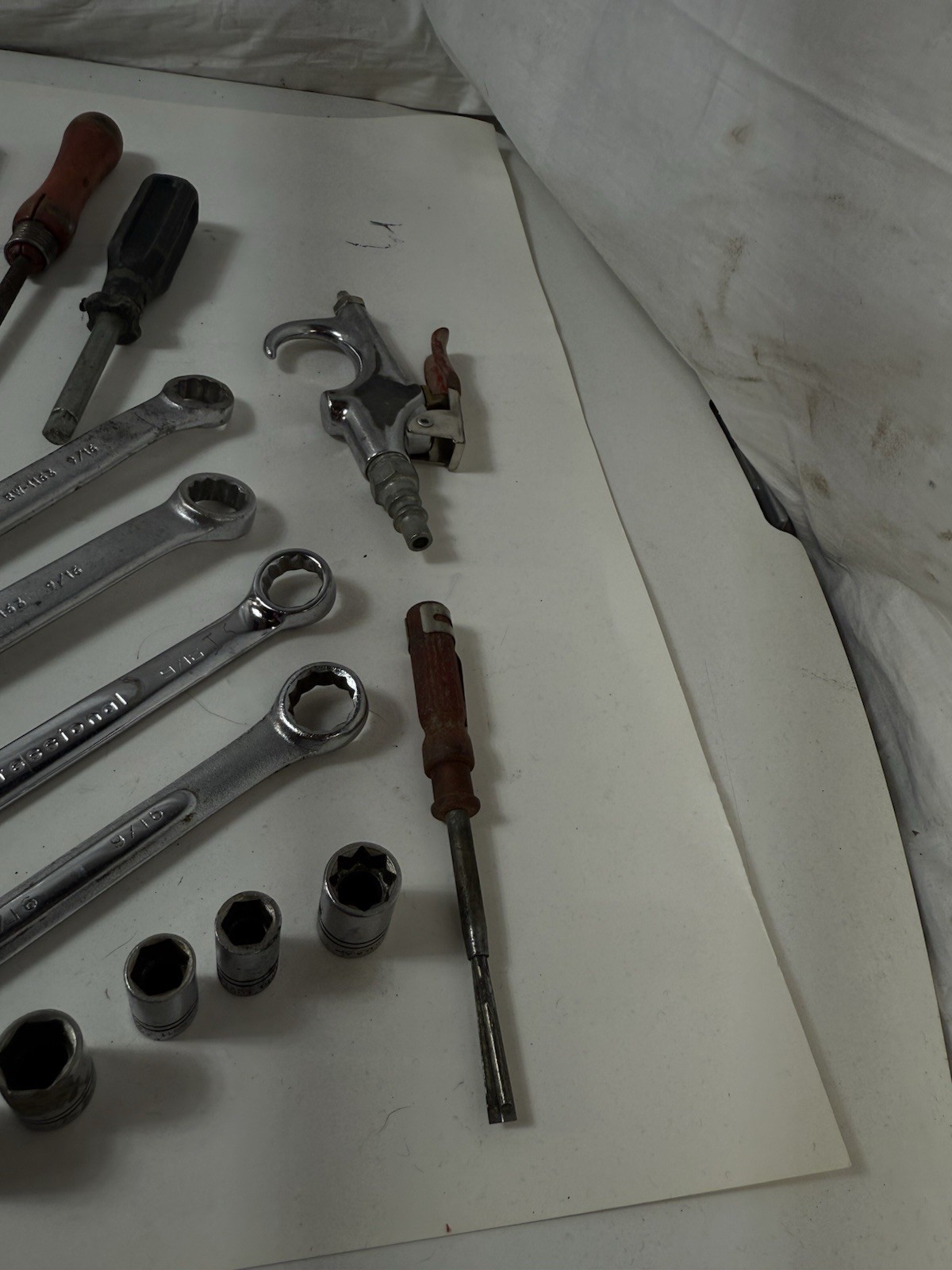 Lot Of 30 Mechanic Tools Sockets Wrenches Pliers Screwdrivers GP Ace Indestro