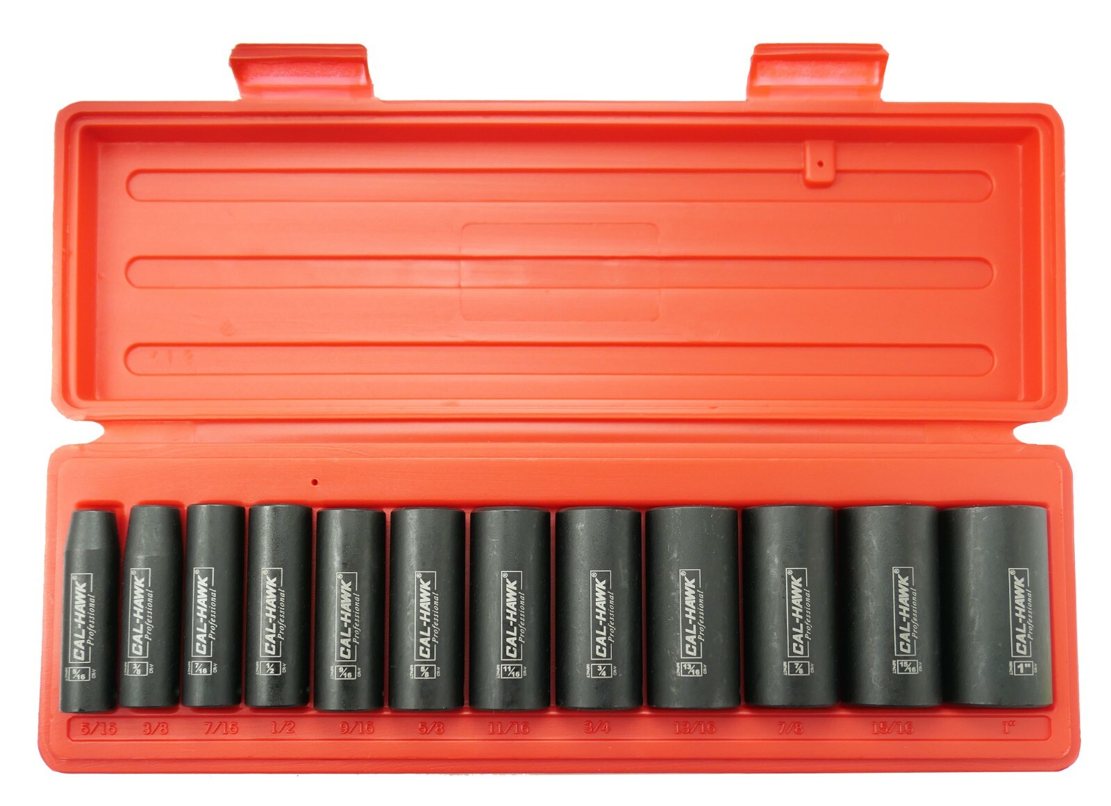 12 pc 3/8″Dr. 6 POINT SAE Deep Impact Socket Chrome Vanadium CRV Set