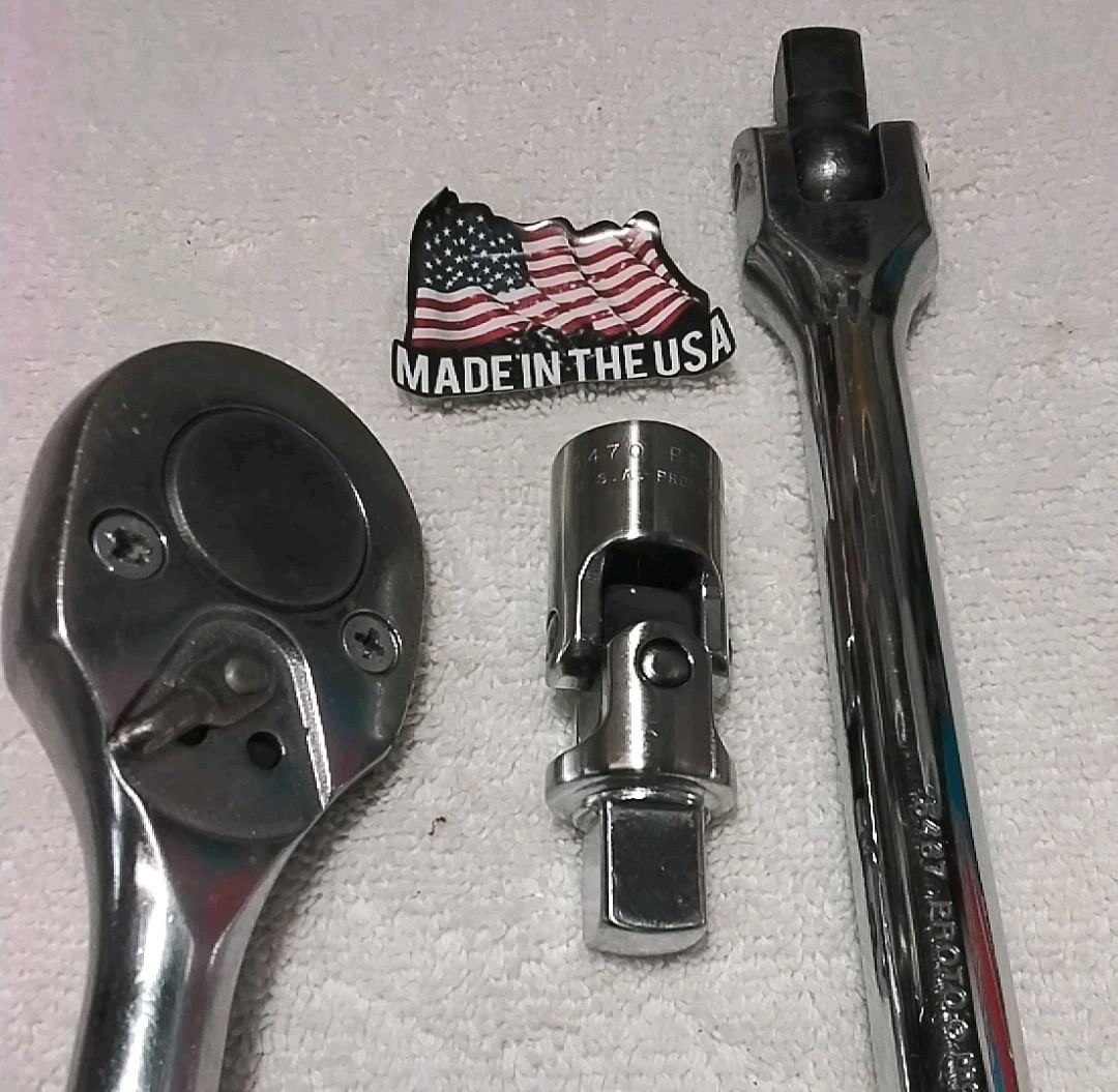 4pc PROTO 1/2″ DRIVE RATCHET/15″ BREAKER BAR/2-1/2″ EXTENSION/UNIVERSAL U-JOINT