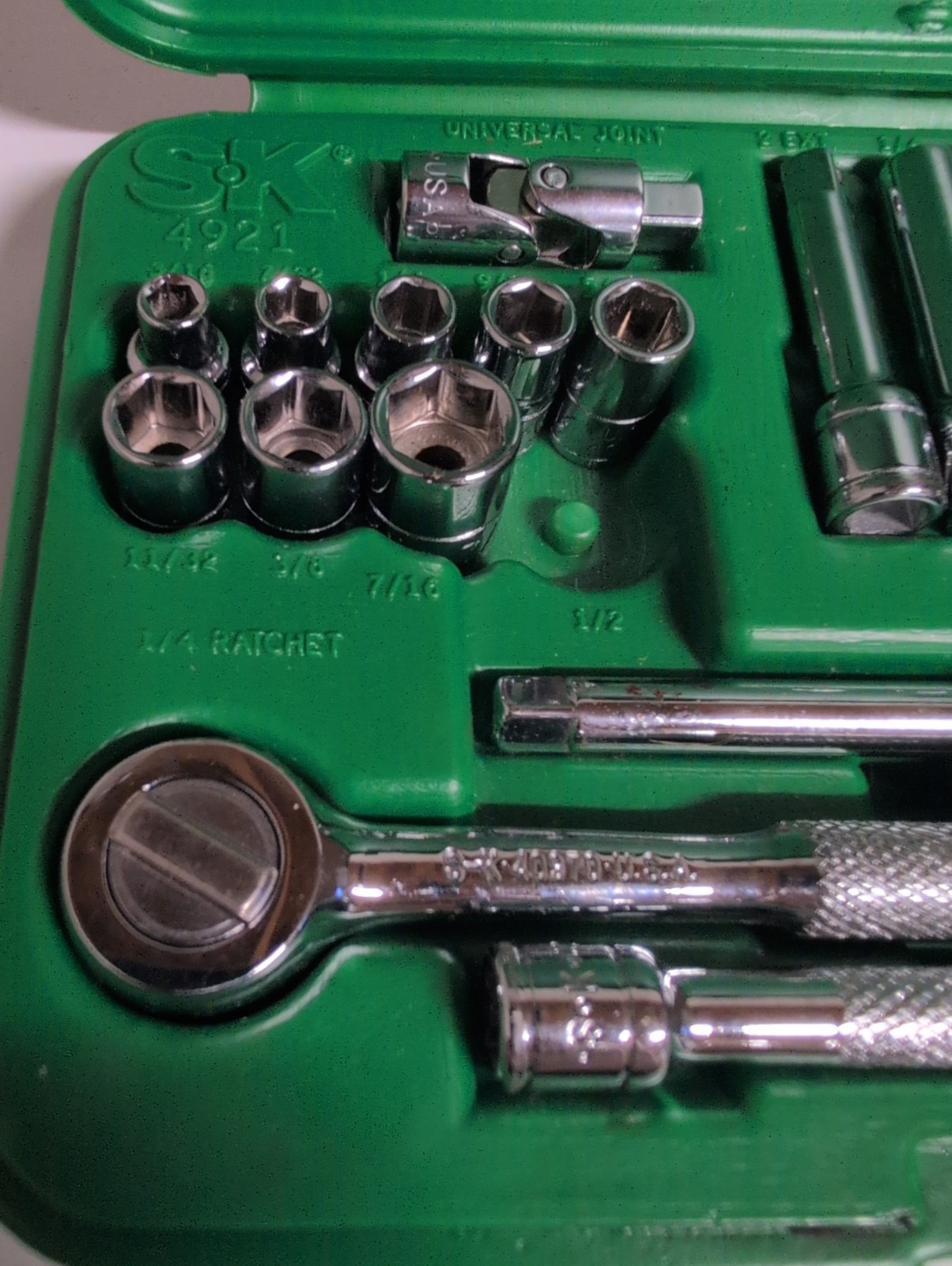 S-K SK 4921 SAE Standard Socket 1/4” Drive 21 Piece Set Missing One.