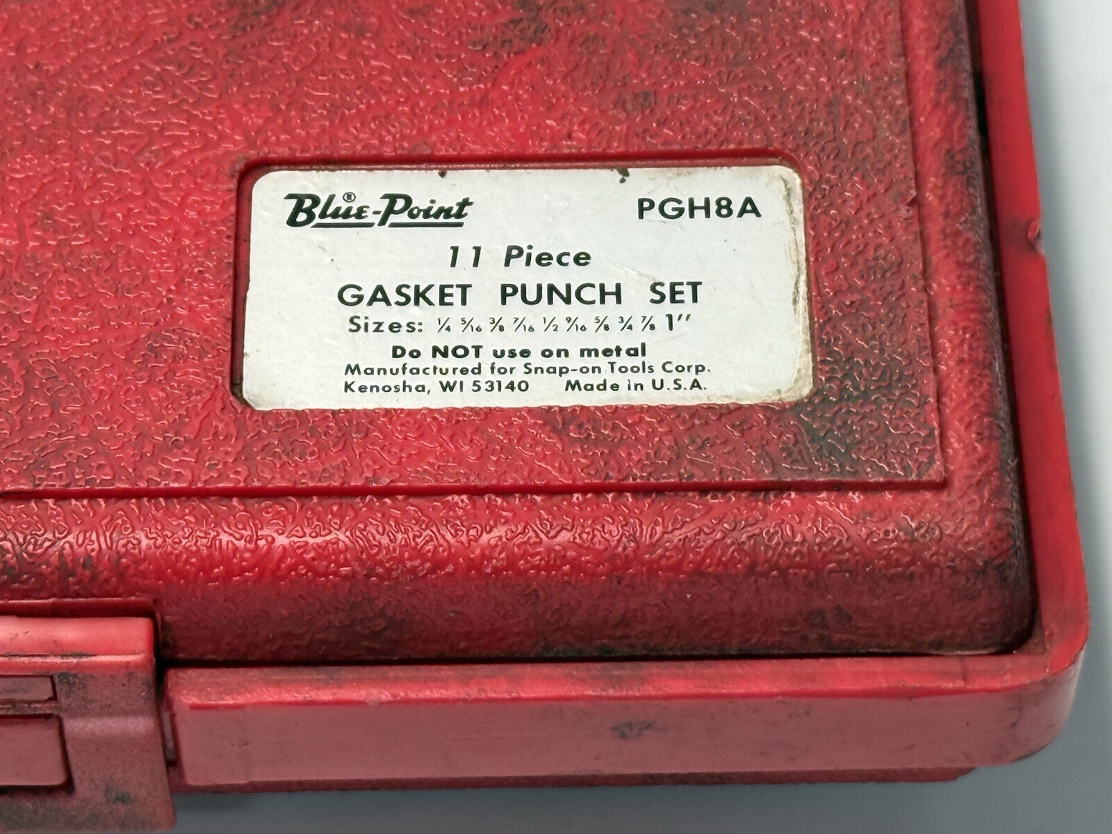 Blue point gasket punch set 11 pc with Red Case PGH8A USA Missing 3/8
