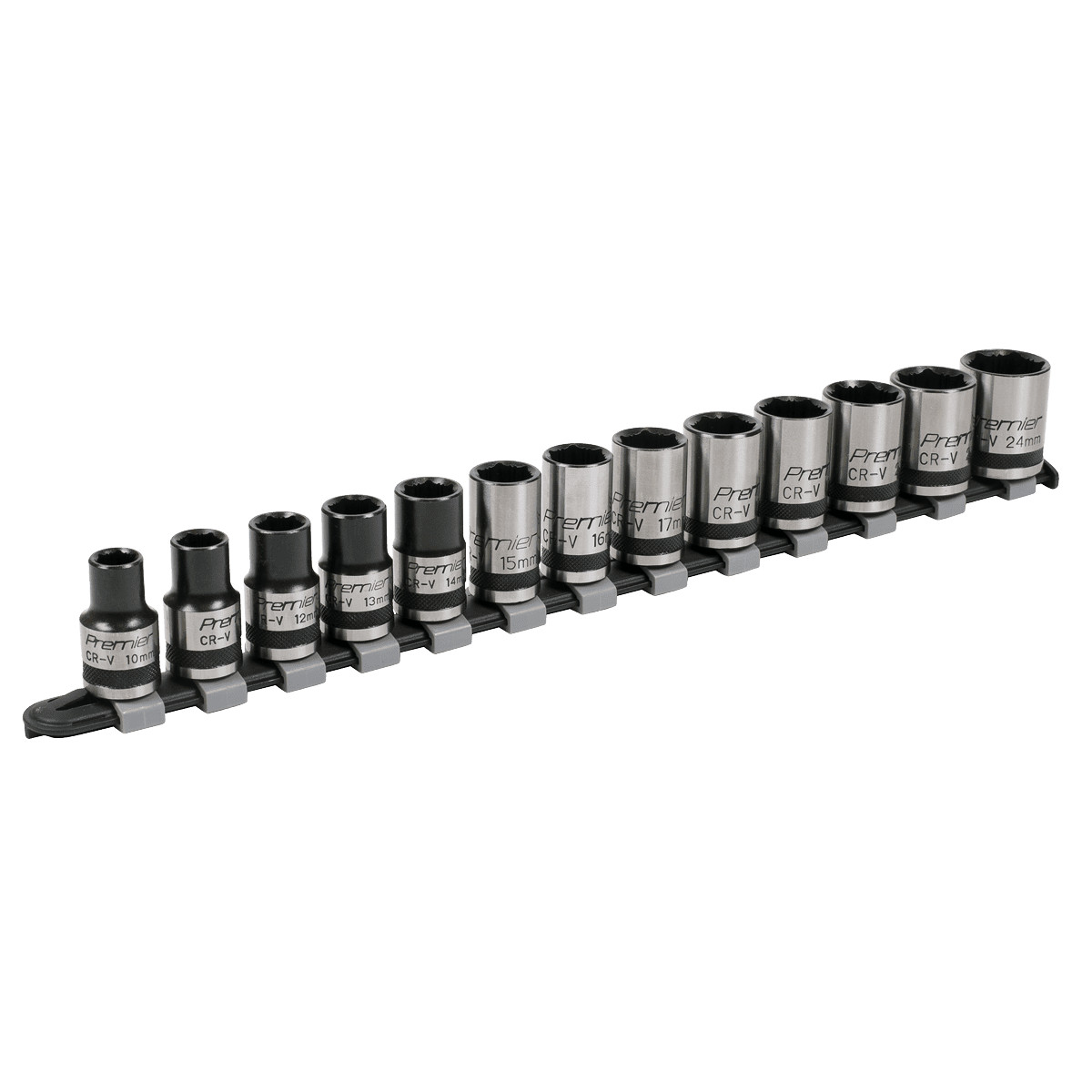 Sealey AK2742B Socket Set 13pc 1/2″Sq Dr Lock-On 6pt Metric-Black Series
