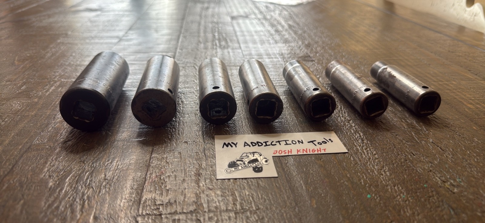 Snap on 7 piece SAE deep well impact sockets no owner markings