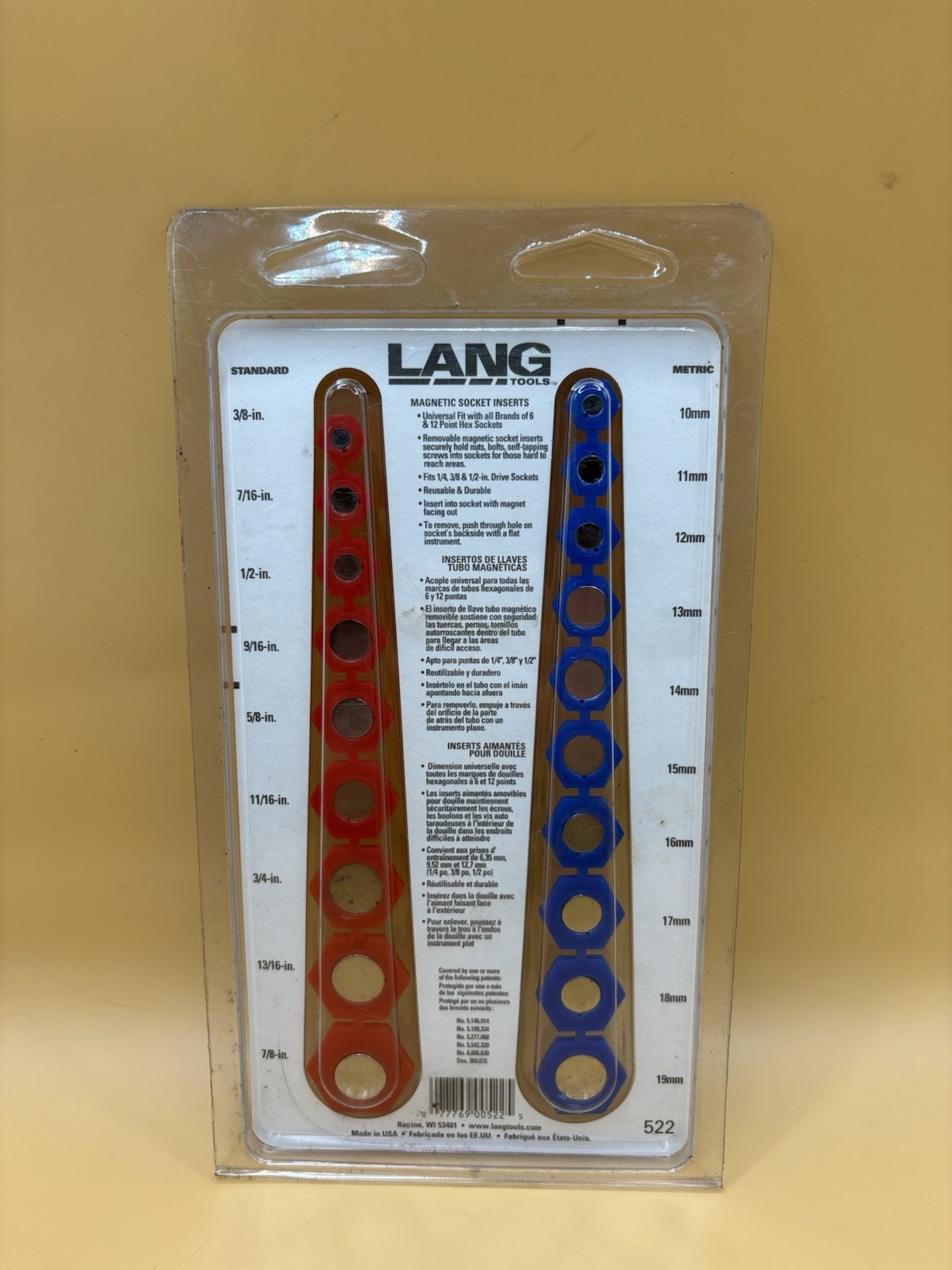 Lang 522 19 Piece Magnetic Socket Inserts SAE and Metric