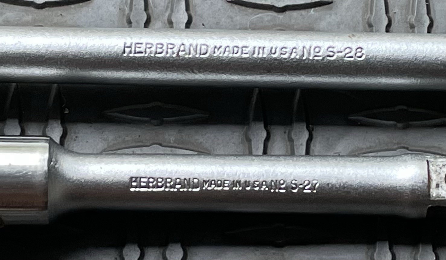 Set of Vintage 10″ & 5” Herbrand 1/2″ Drive Ratchet Extensions # S-27 & S-28