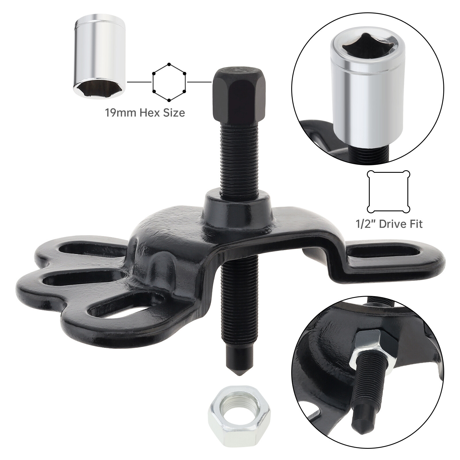 Front Wheel Rear Axle Bearing Puller Flange Type Wheel Hub Axle Remover Tool Kit