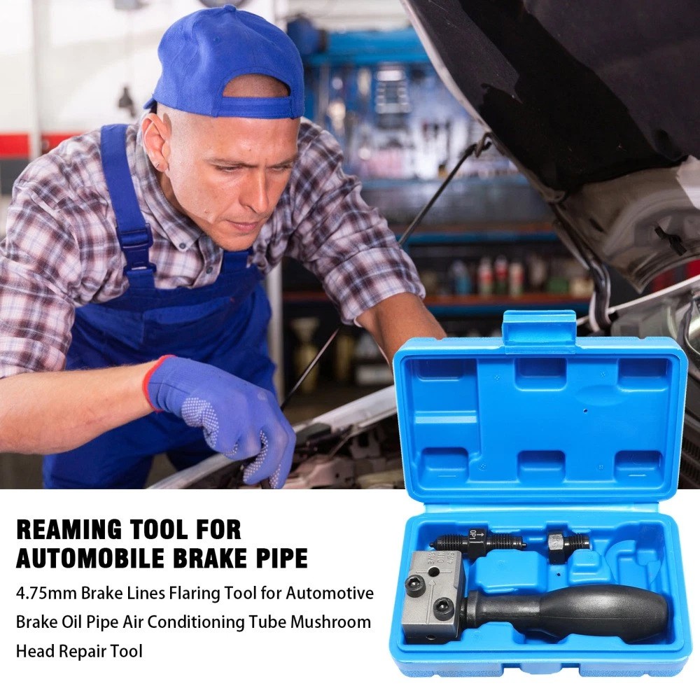 Universal Handheld Car Brake Line Flaring Tool Kit 3/16» Double Flare + Storage