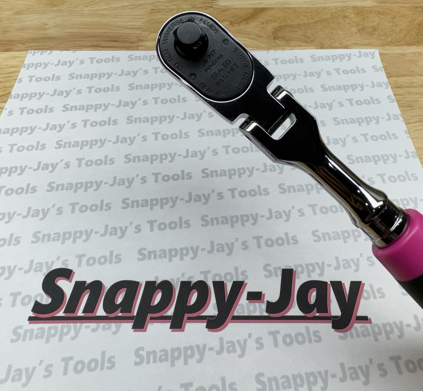 Snap-on Tools USA NEWEST 3/8″ Drv 100 Tooth PINK Soft Grip Flex Ratchet FHF100P