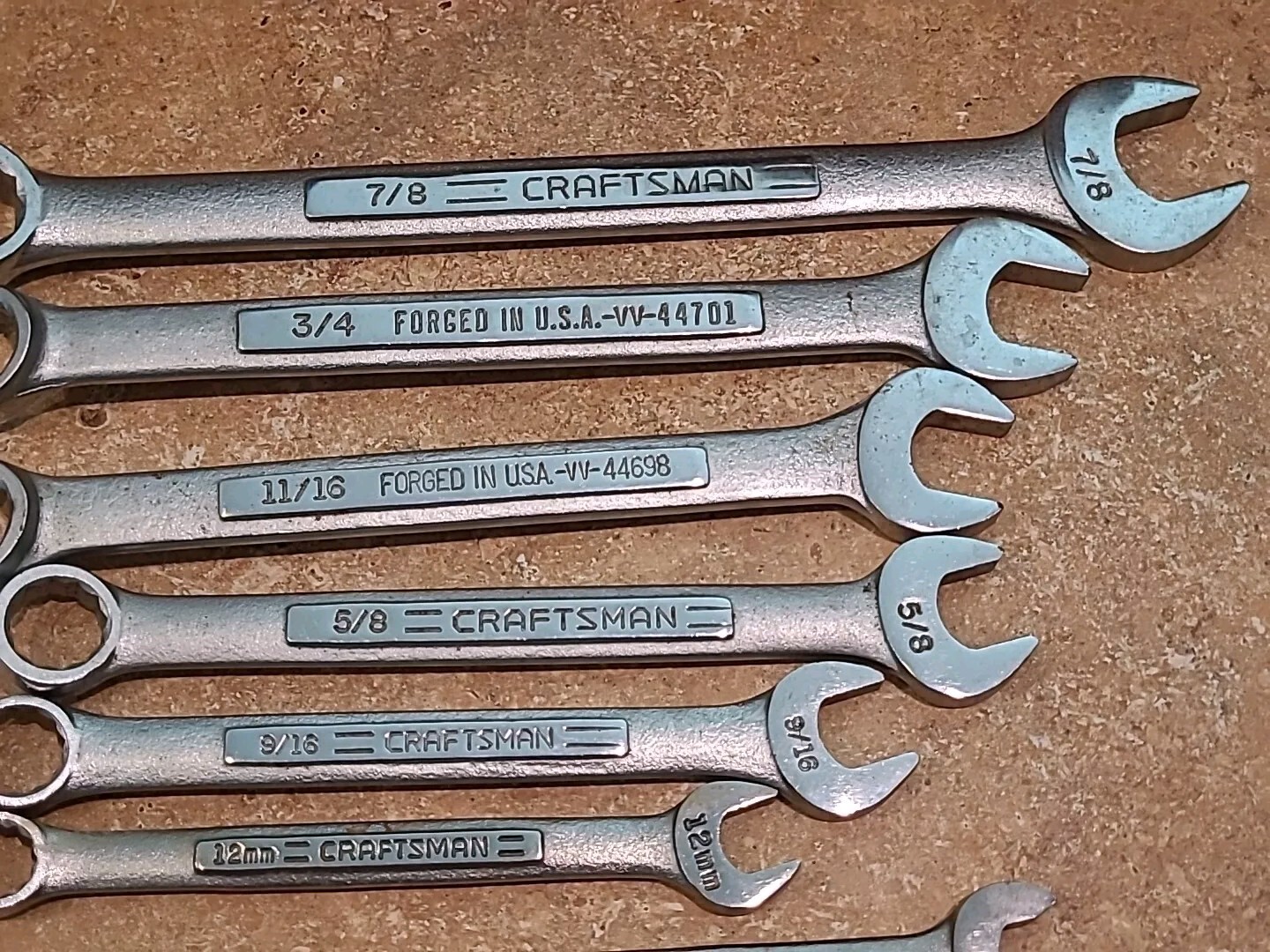 Craftsman Professional Hand Tools USA 15 Piece Wrench Set Sizes ( SEE PHOTOS)