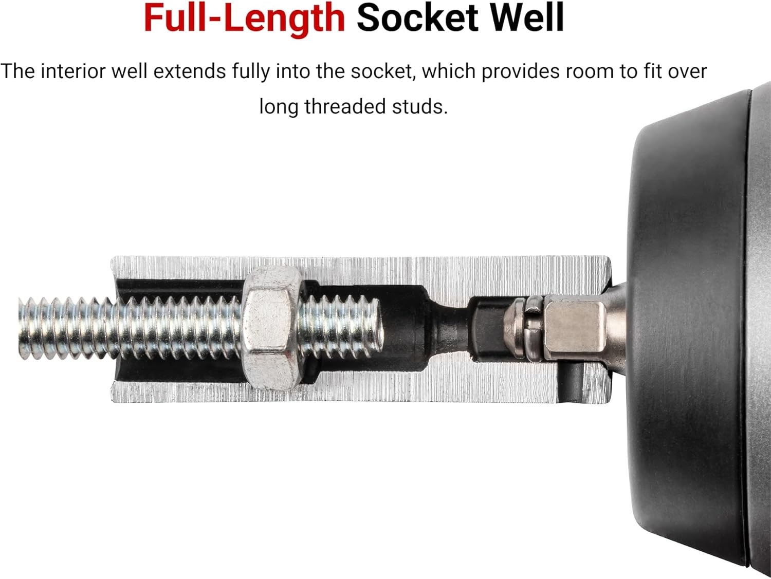 Durable 1/2 Inch Drive Deep Impact Socket 5/8 Inch 6-Point with Manganese Finish