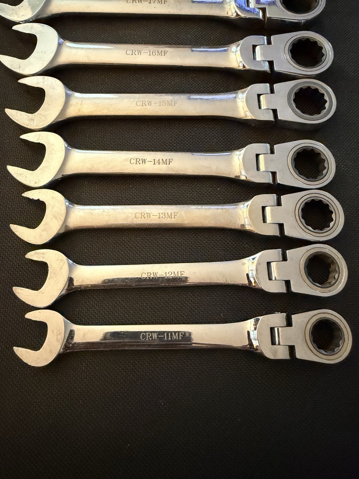Cornwell Tools Metric Flex Ratcheting Combination 9 Piece Wrench Set CRW12MSFA