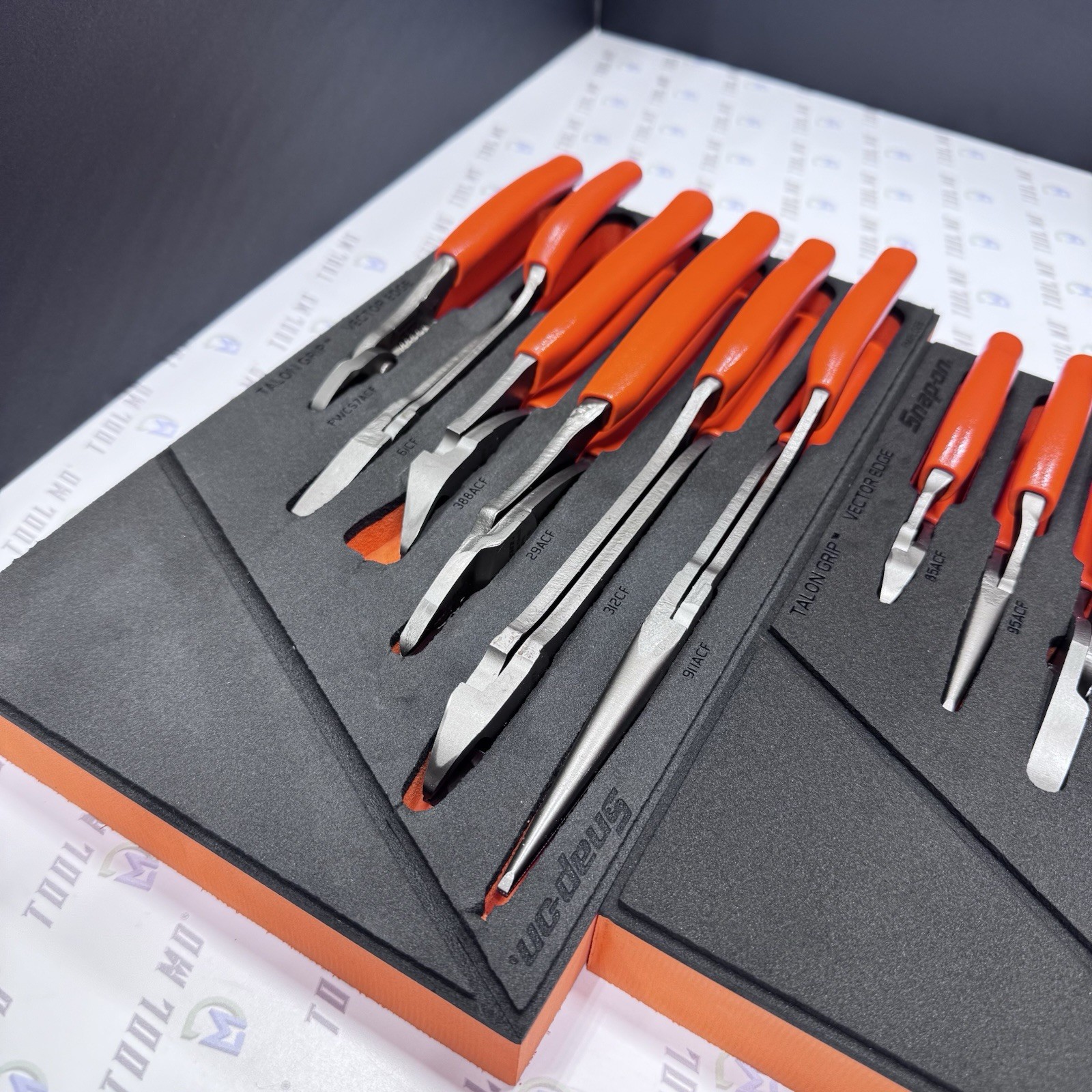 Snap-on Tools USA NEW ORANGE 12-Piece Essential Pliers / Cutters Foam Set
