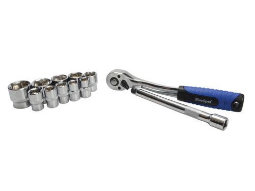 Socket Set 1/4″ Drive Ratchet & Sockets 4mm – 13mm 12pc BlueSpot 01504