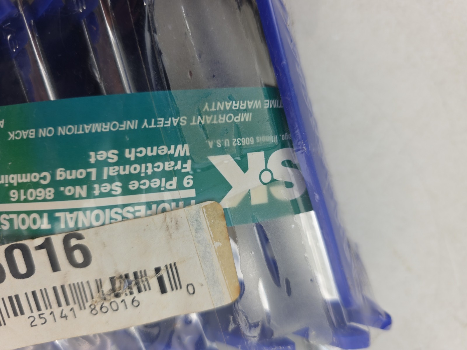 SK 86016 9 Pc SAE Long Combination Wrench Set USA SuperKrome Factory Sealed NOS