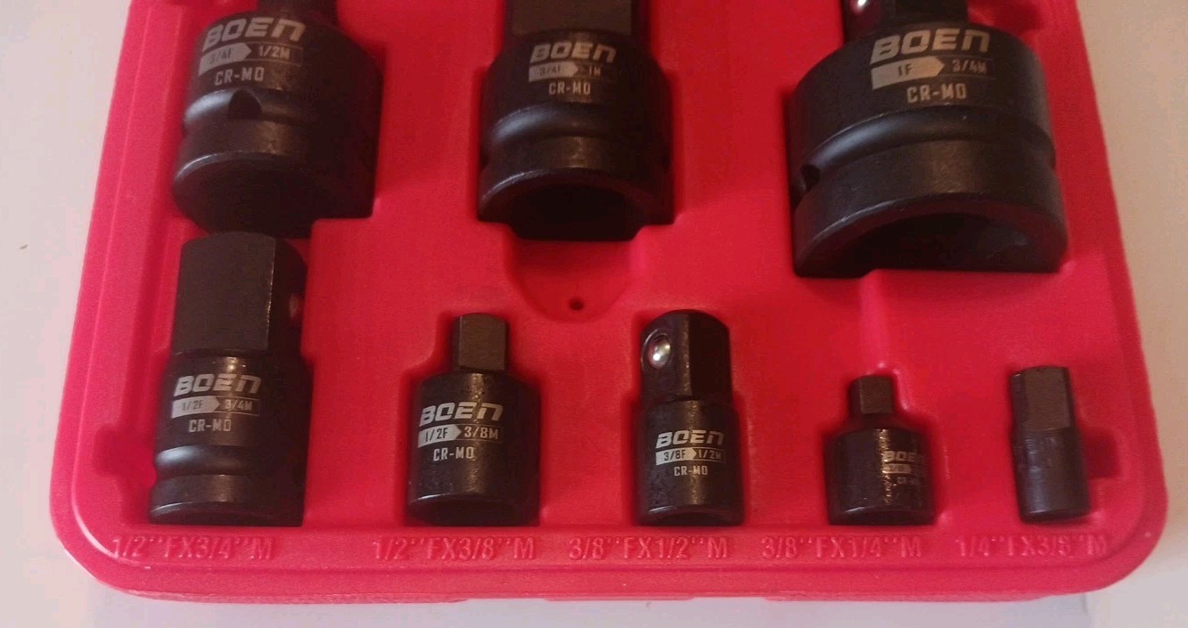 8 Piece Impact Socket Adapter and Reducer Set, 1/4″ 3/8″ 1/2″ 3/4″ Drive Socket
