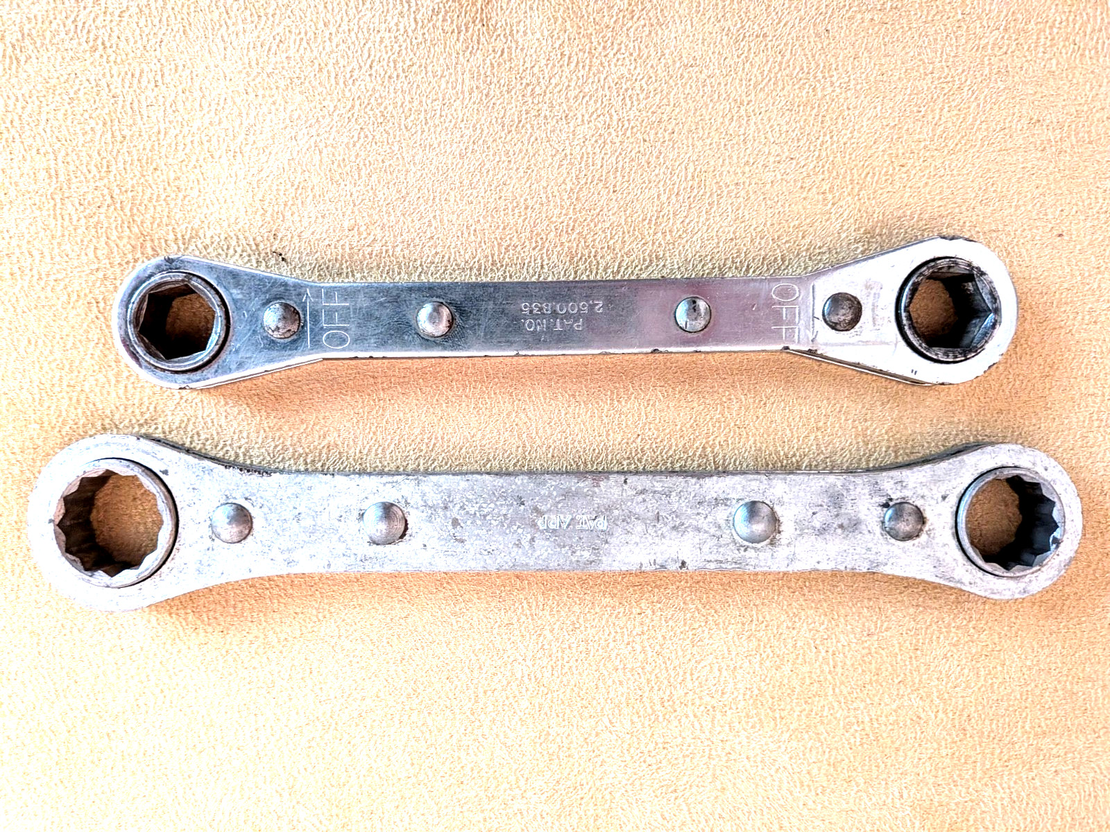 Wards Lakeside 1/2×9/16,Cornwell Allied 5/8×11/16 Reversible Ratcheting Wrenches