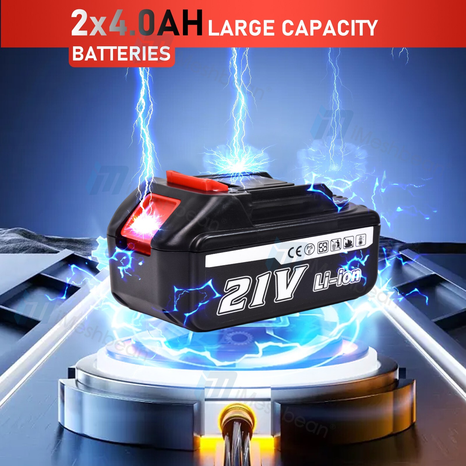 800Nm Cordless Electric Impact Wrench 1/2» Gun High Power Driver Li-ion Battery