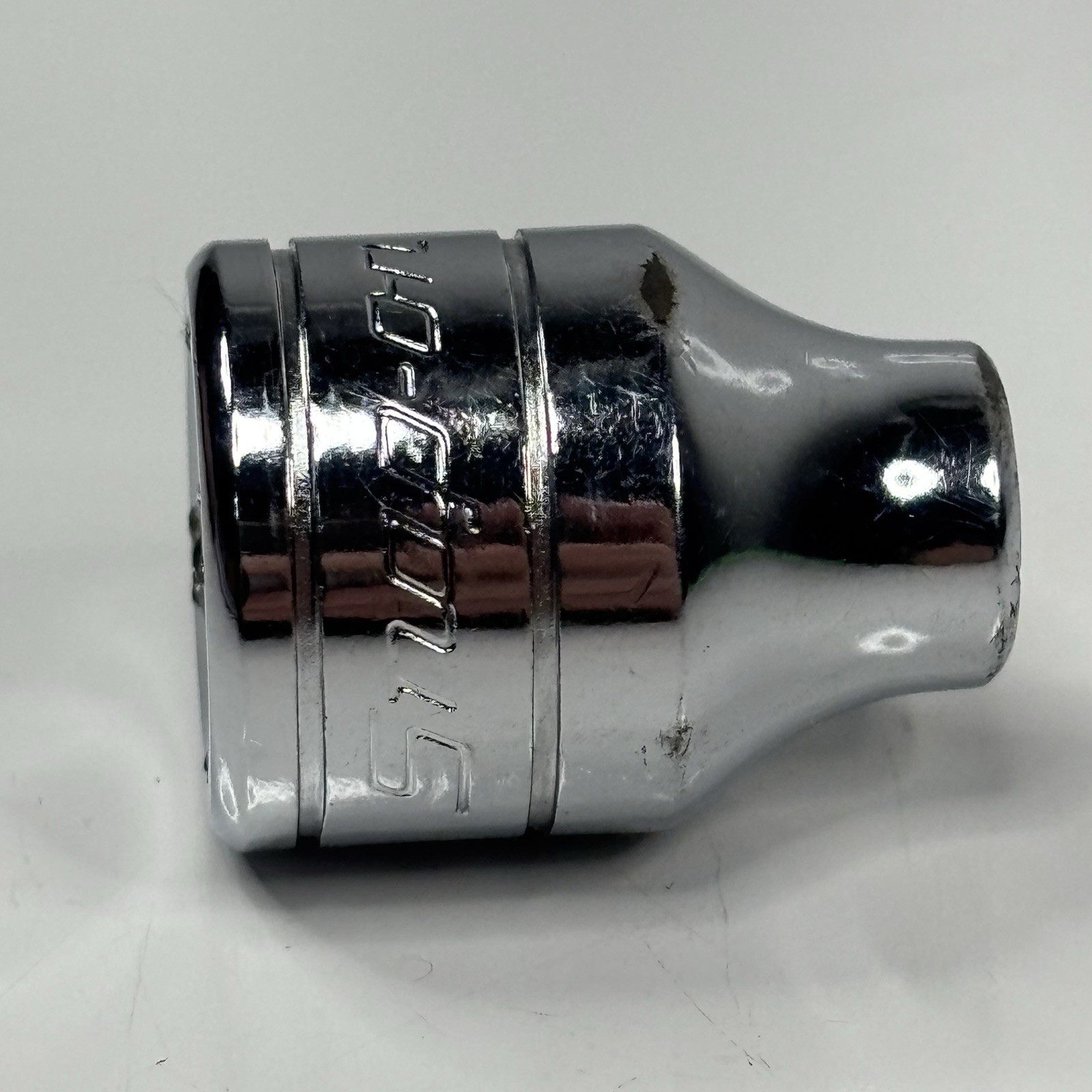 Snap On Tools FS081 3/8 Dr 6Pt SAE 1/4 Flank Dr Shallow Chrome Socket USA 1988