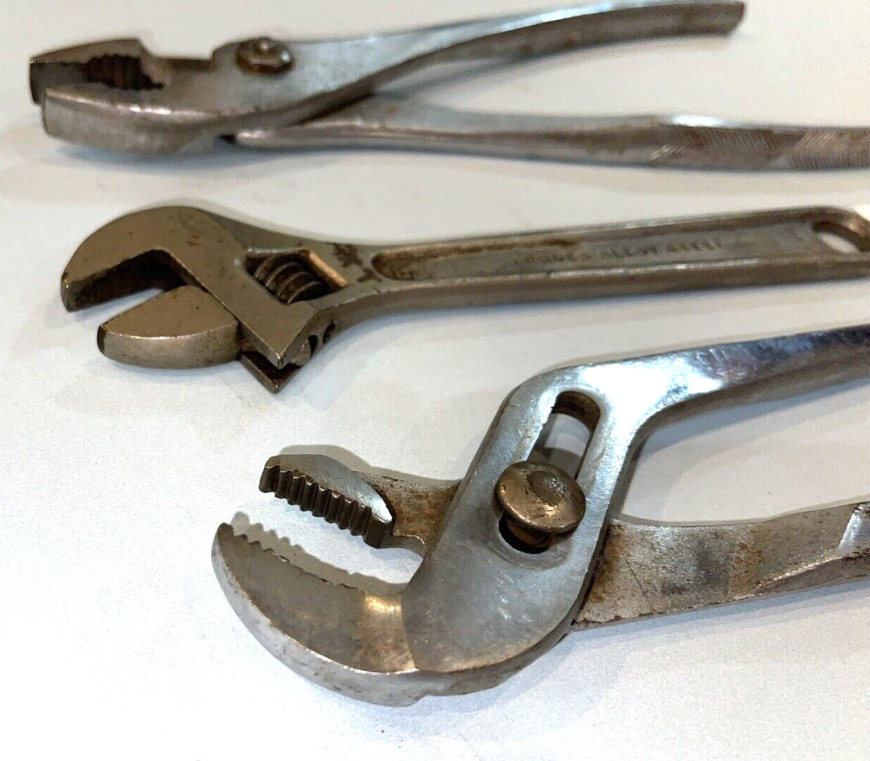 PROTO TOOLS 3 PIECE ALLIGATOR, SLIP JOINT PLIERS & CRESCENT STYLE WRENCH