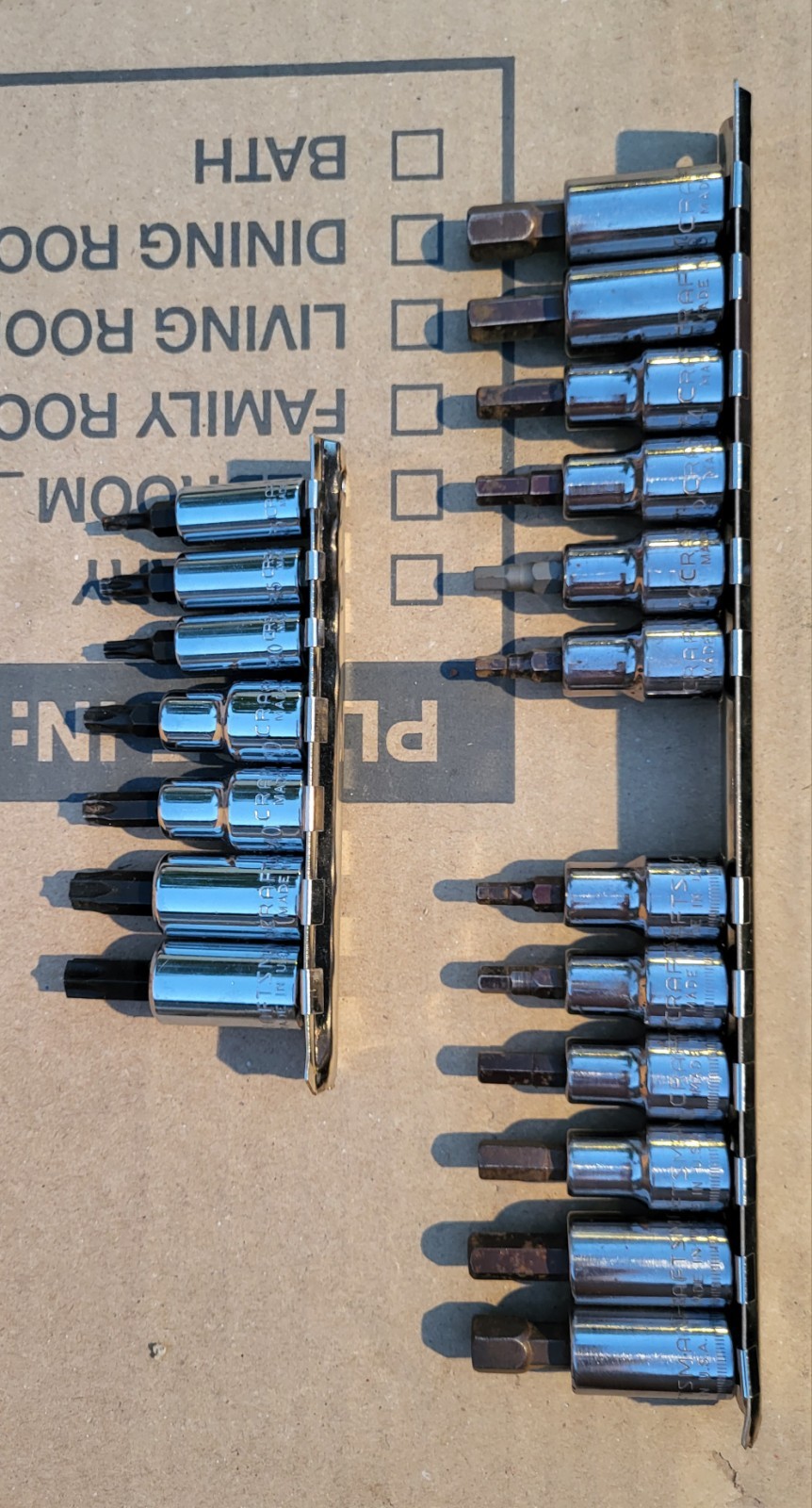 Craftsman 1/4, 3/8 Drive Hex, Torx Socket Set & Ratchet USA 20 Piece.
