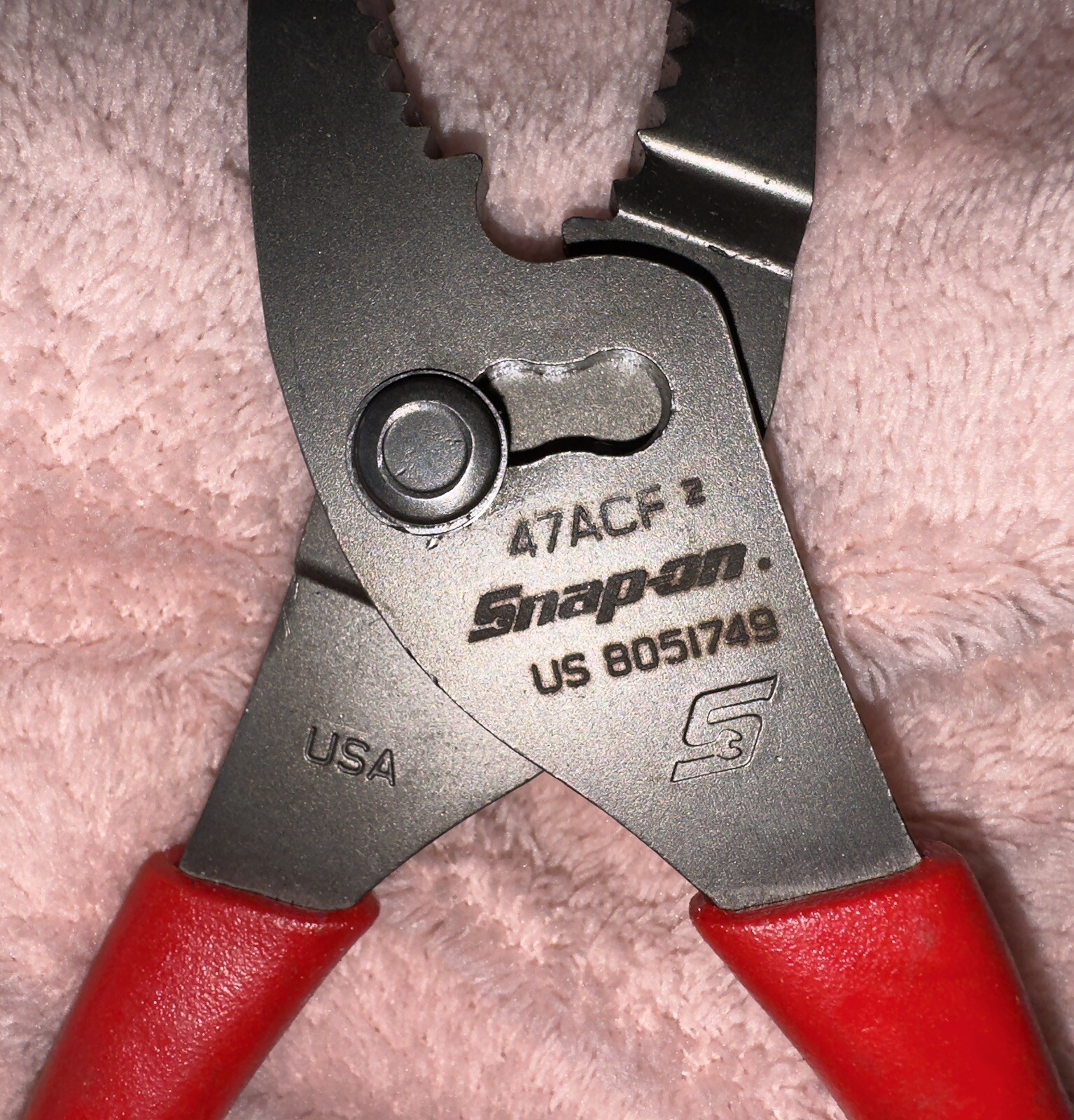 NOB Snap On Tools HJ47ACFO ORANGE Soft Grip 8″ Flank Jaw Slip Joint Pliers USA