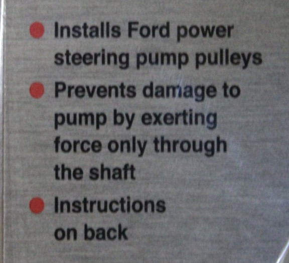 PERFORMANCE TOOL W87021 FORD POWER STEERING PUMP PULLEY INSTALLER