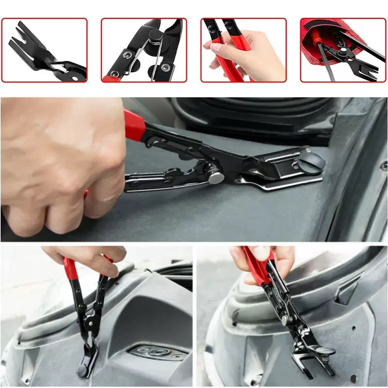 Black Nilight 3PCS Clip Pliers Set & Fastener Remover Auto Trim Removal Tool Kit
