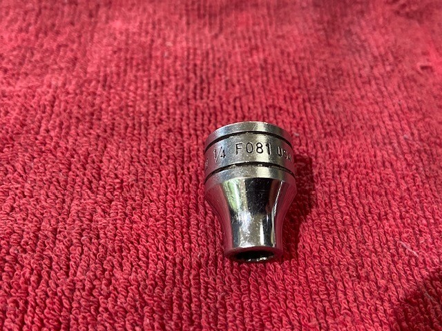 SNAP-ON TOOLS 3/8″ DR 1/4″ SAE FLANK DRIVE SHALLOW SOCKET MODEL: F081 USA