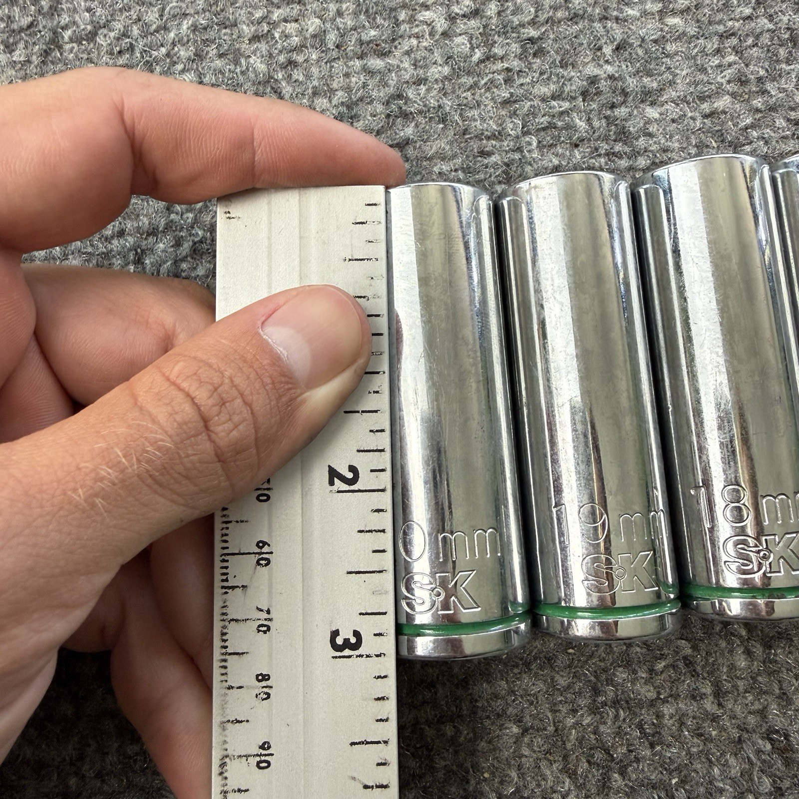 SK Professional 1/2″ Drive Deep Metric 6-Pt Socket Set Made in USA 10mm-20mm