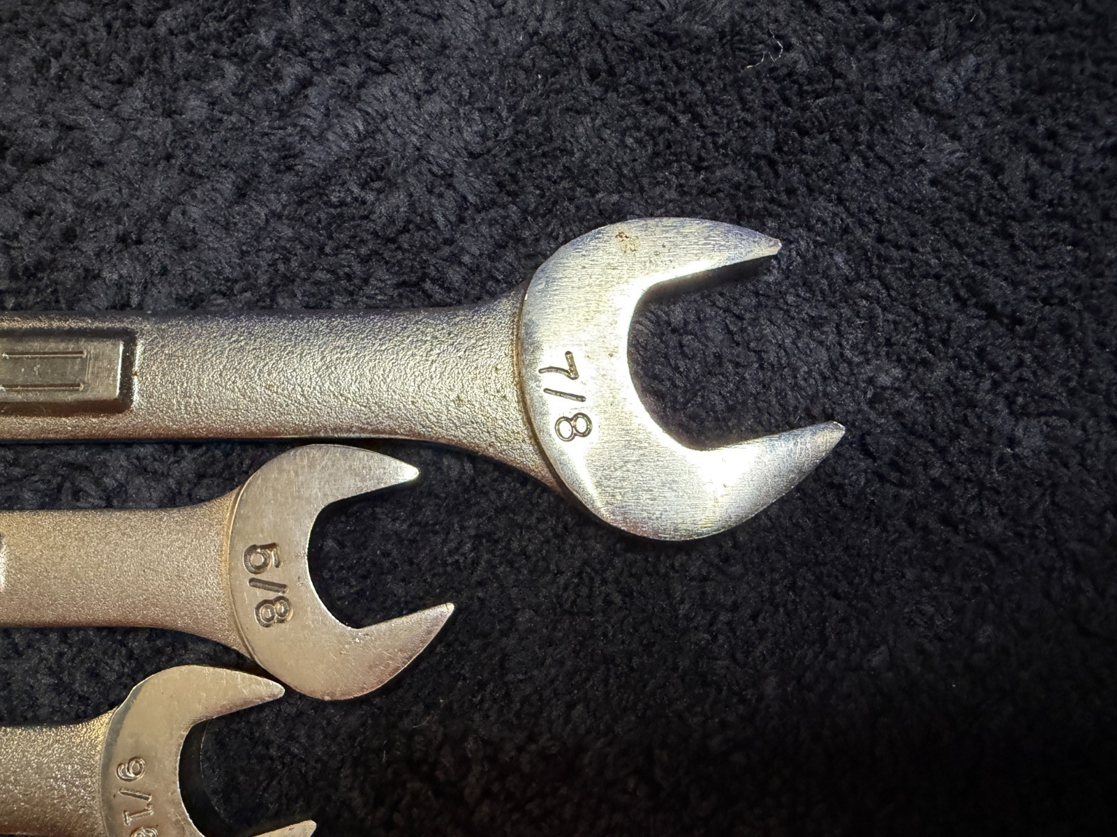 4 – Vintage Craftsman 6-Point VA SAE Combination Wrenches 7/8 5/8 9/16 7/16