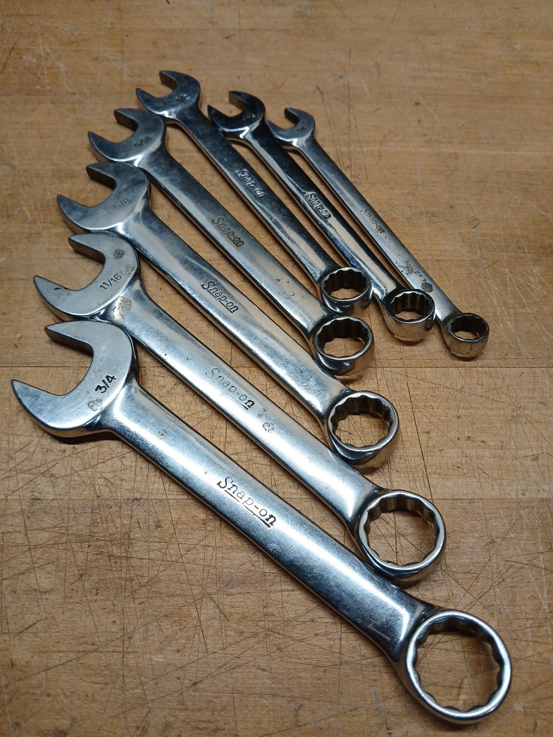 Snap-On Short Wrench Set OEX 120-240, 3/8-3/4, Seven (7) Piece Set – Made in USA
