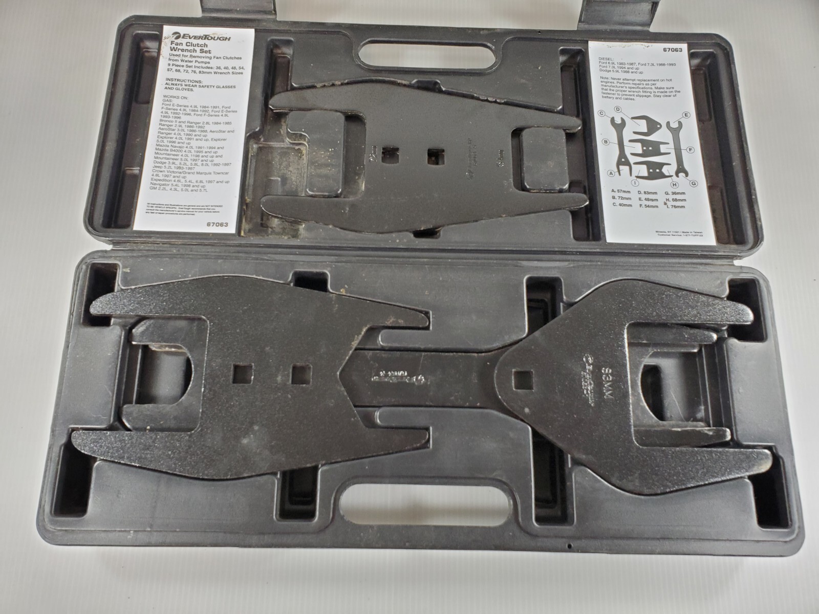 EverTough 9-Piece Set in case Fan Clutch Wrench Set 67063 Complete