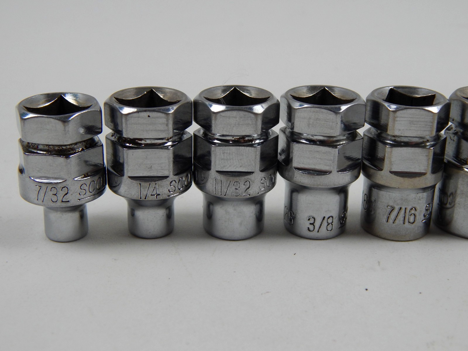 Scottools Low Clearance Profile Socket Set 3/8″ Dr. 5/8″ Hex Dr. 7/32″ to 3/4″