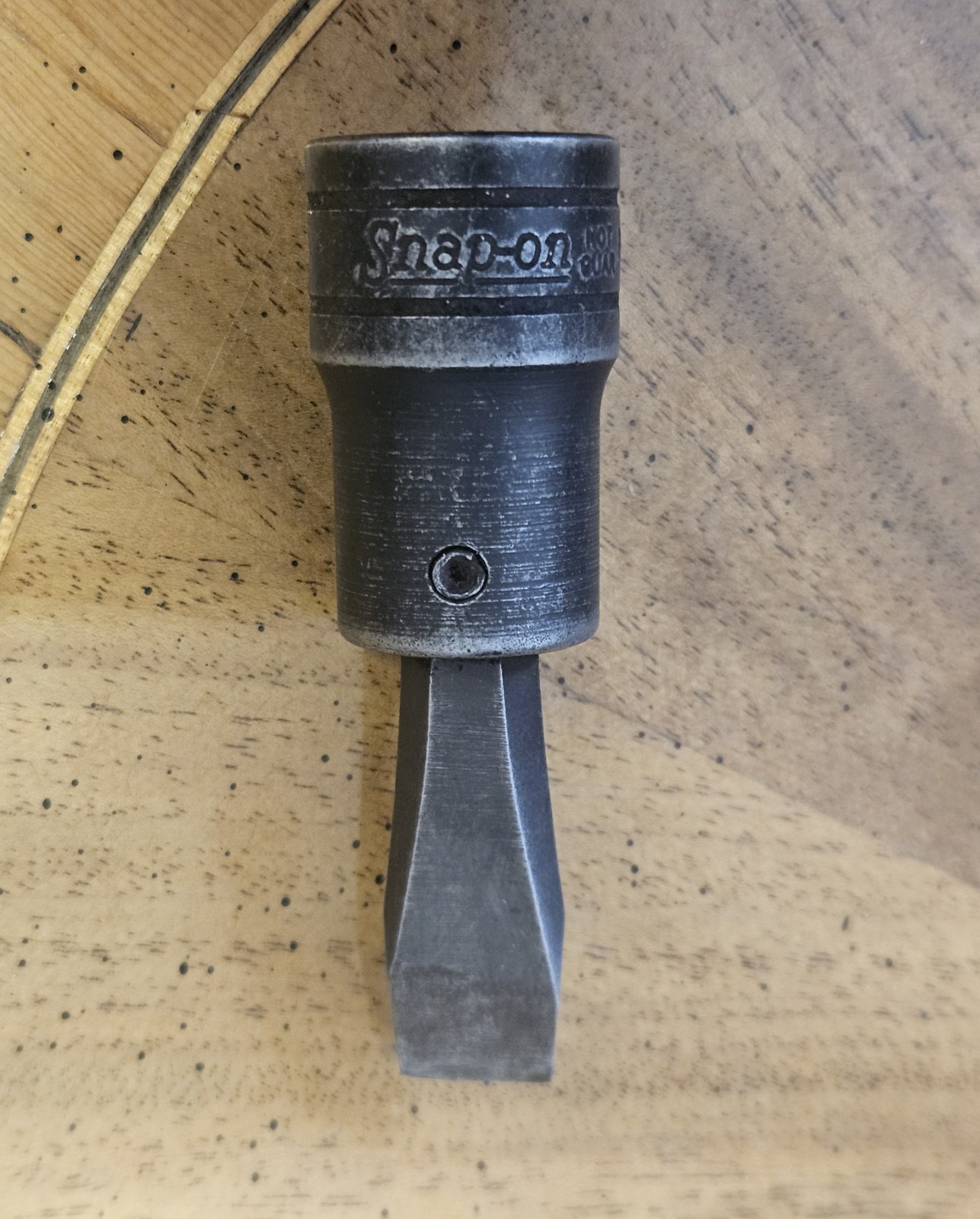 VTG 1966 Snap-on 1/2″ drive Black 7/16″ Flat Screwdriver Bit Socket PSW284A EC!
