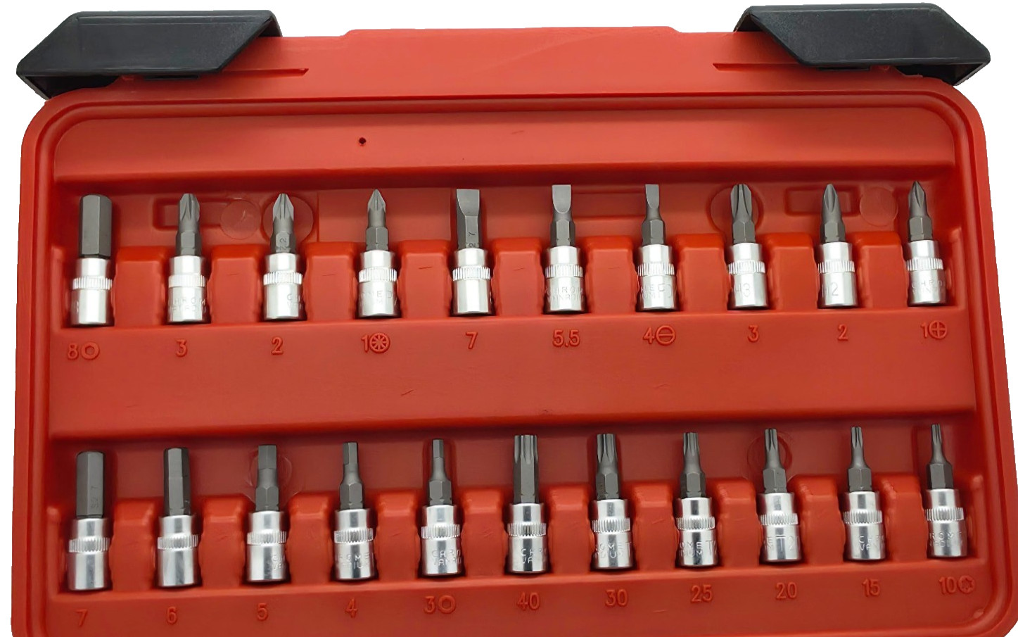 45PC 1/4″ Dr Metric Socket Set CR-V Hex Torx Bit Ratchet Wrench Case