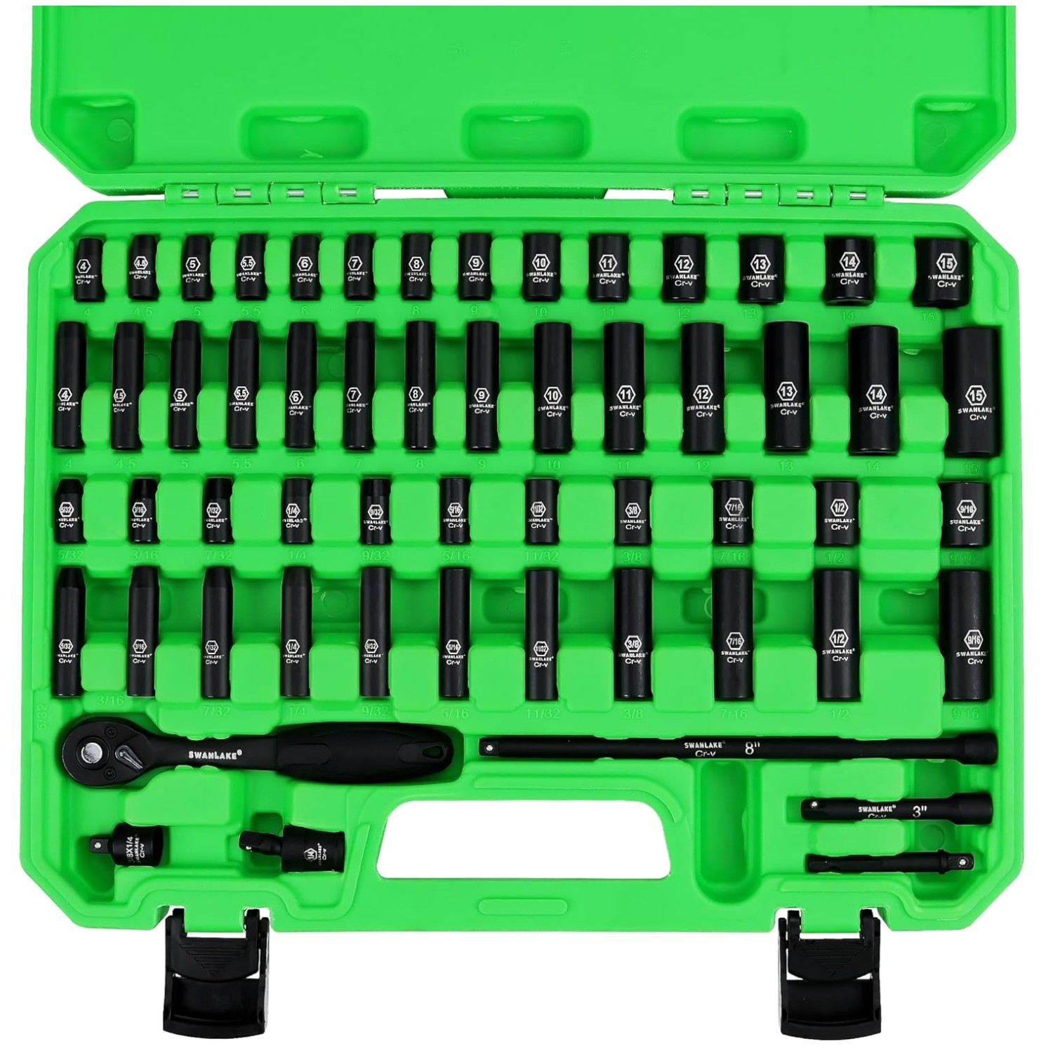 Black Phosphate Coated Socket Set, 56pc